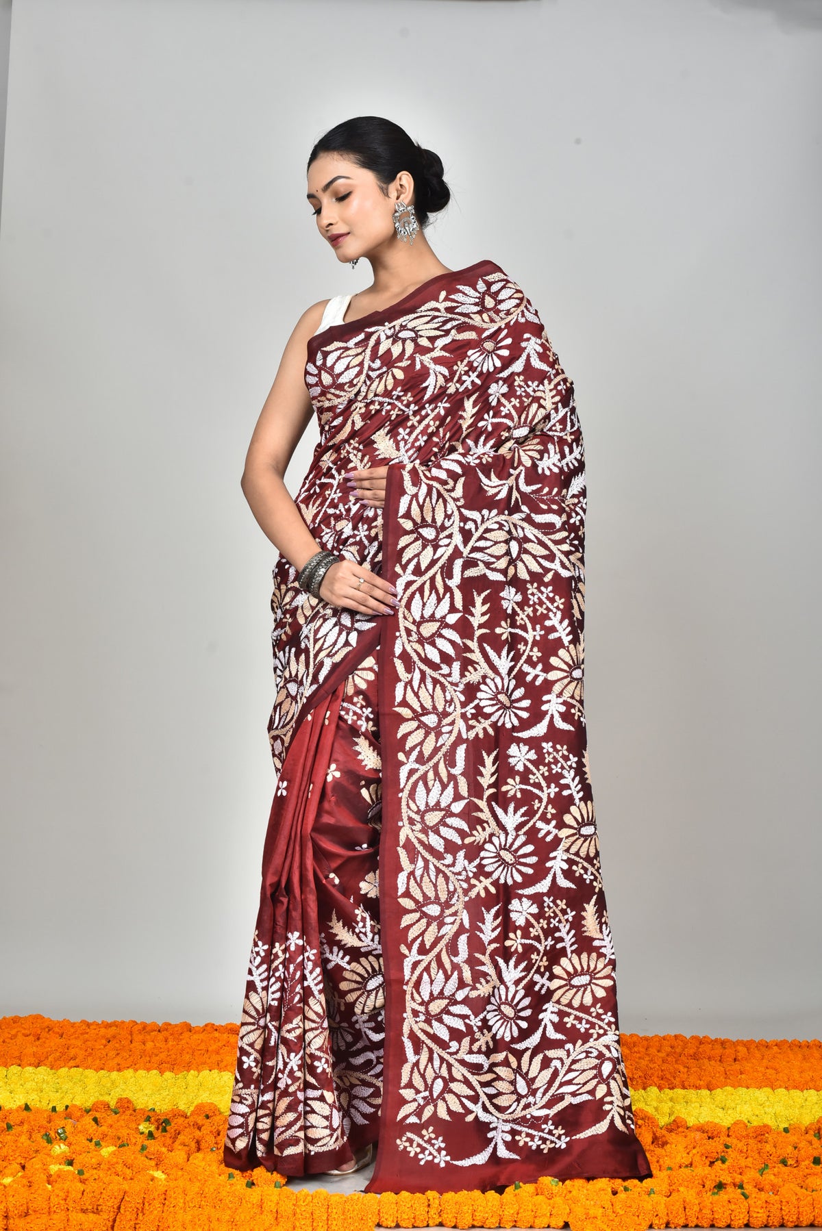 BANGALORE SILK KANTHA SAREE