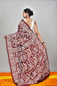 BANGALORE SILK KANTHA SAREE