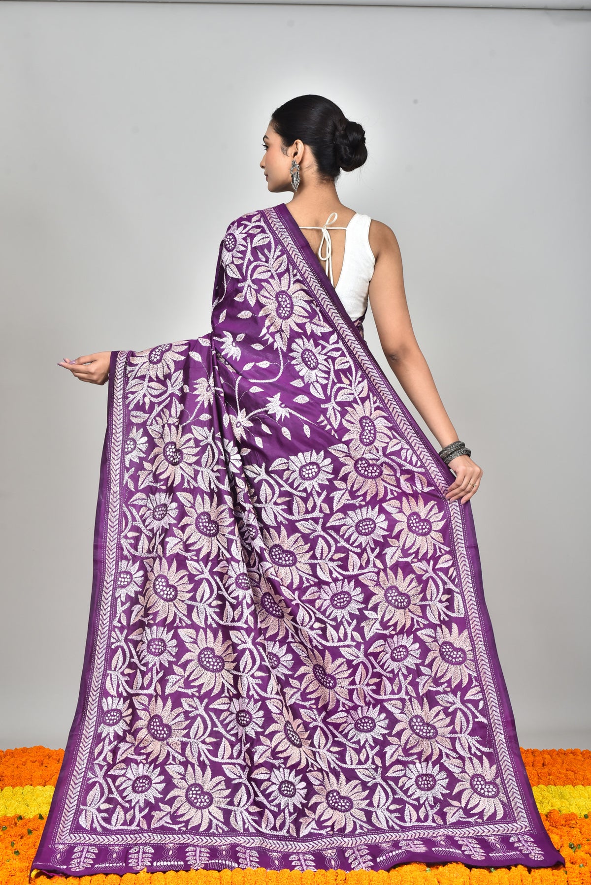 BANGALORE SILK KANTHA SAREE