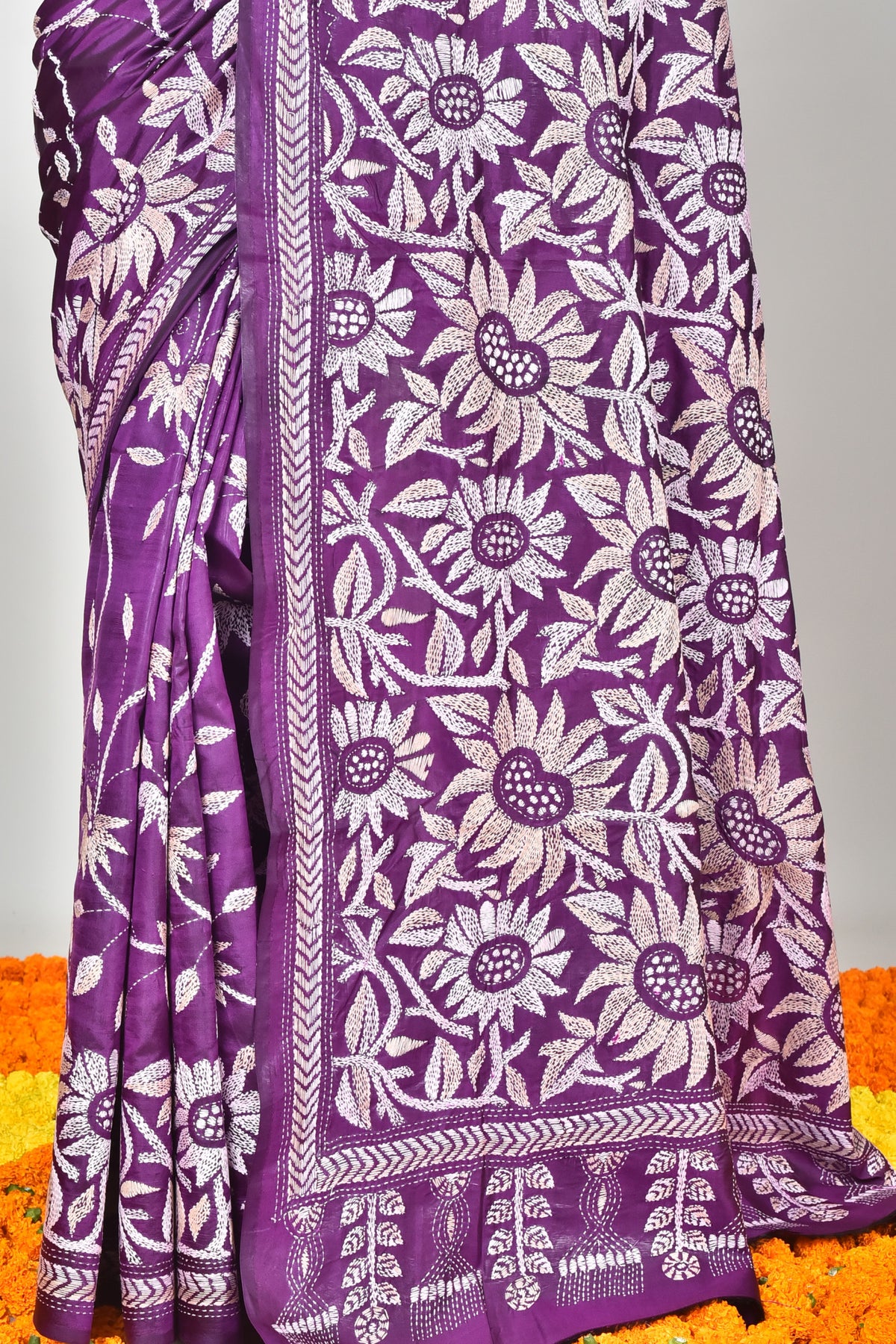 BANGALORE SILK KANTHA SAREE