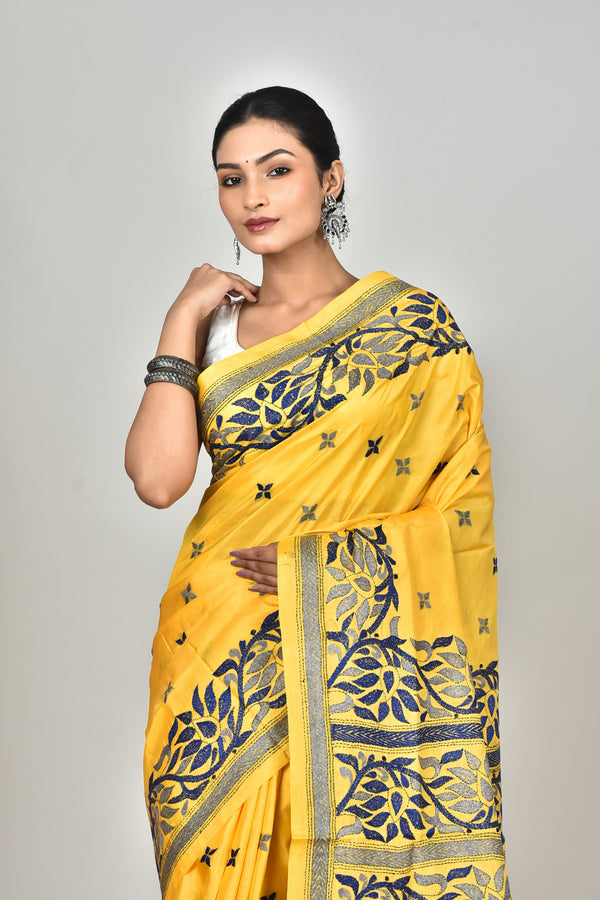 BANGALORE SILK KANTHA SAREE