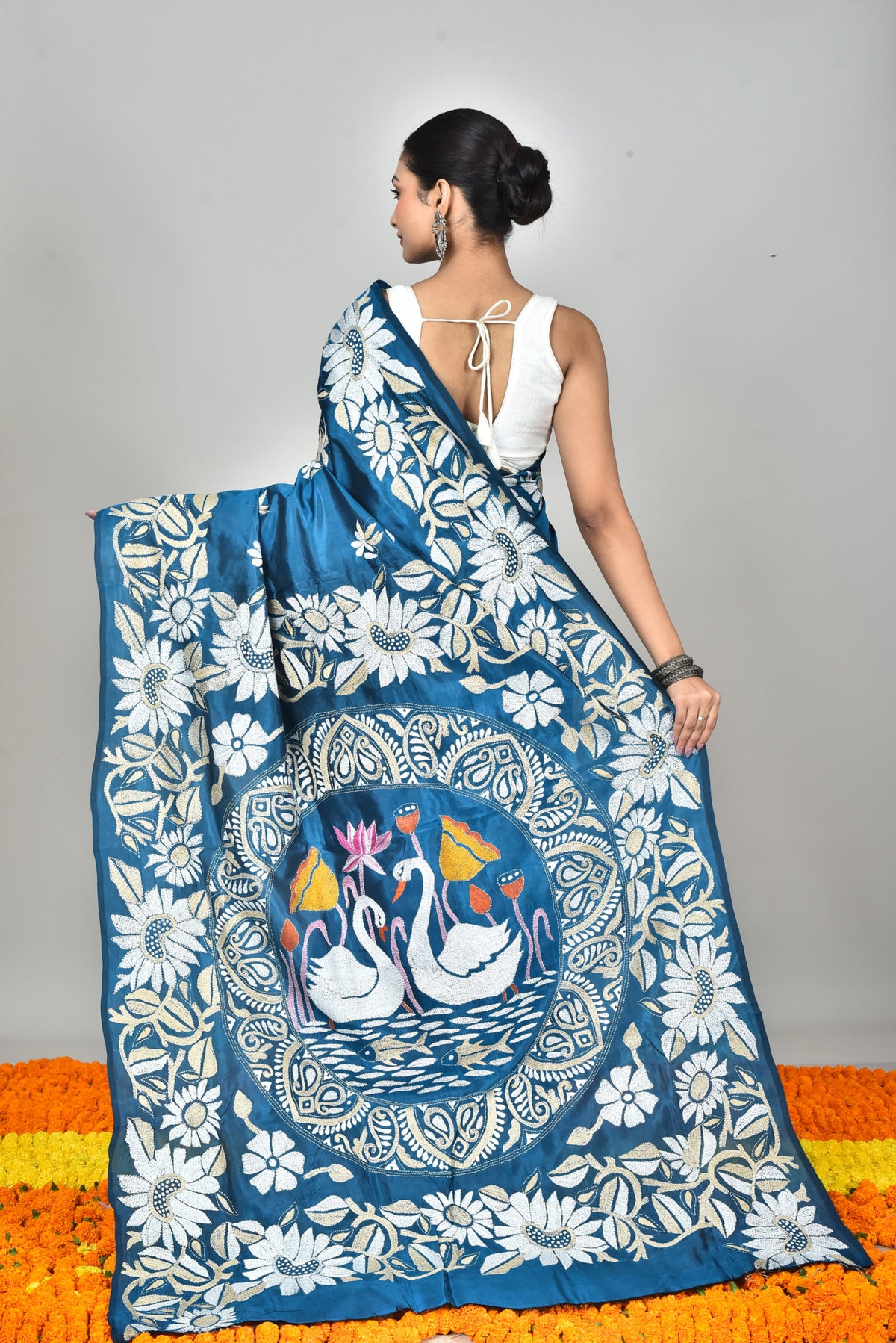BANGALORE SILK KANTHA SAREE