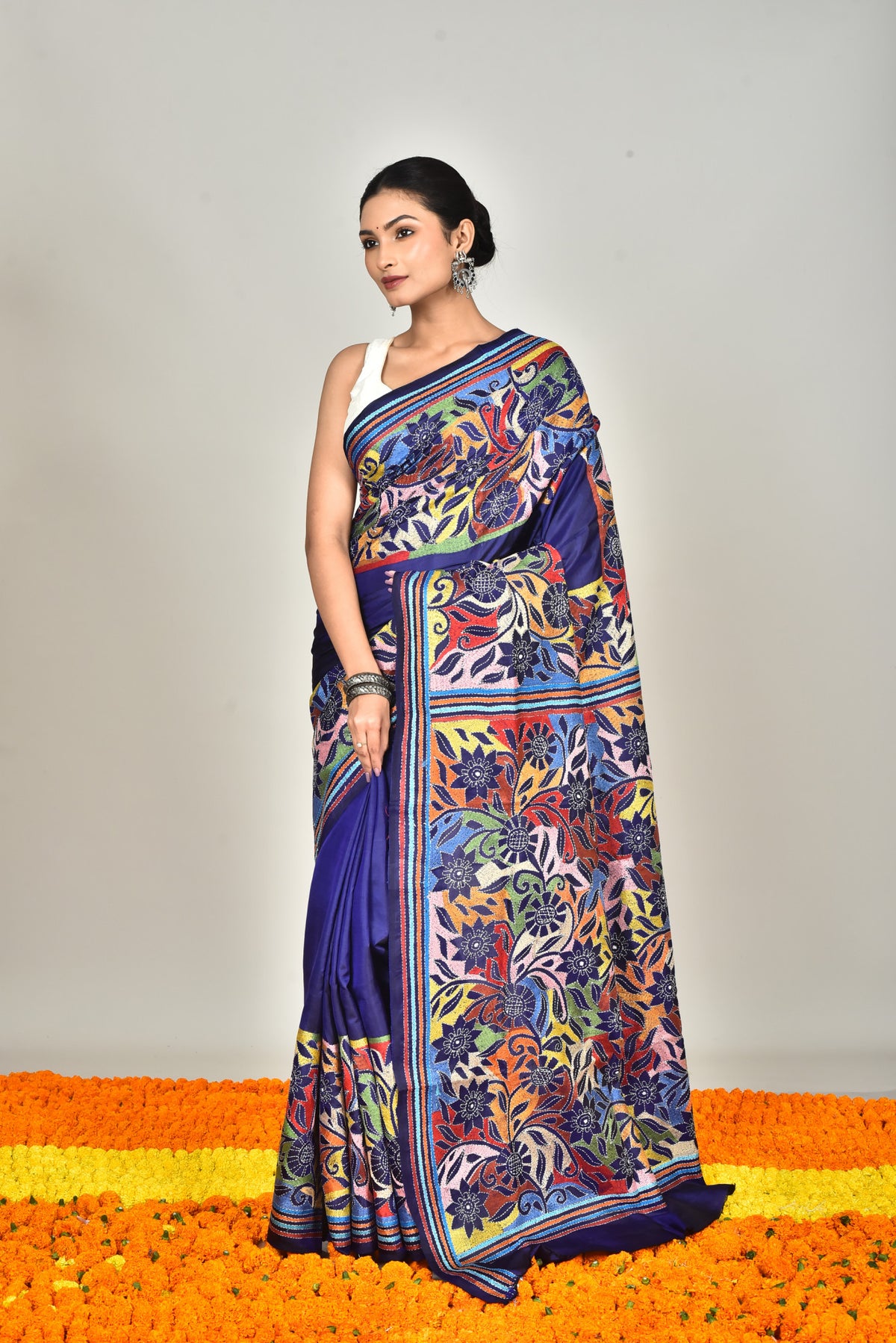 BANGALORE SILK KANTHA SAREE
