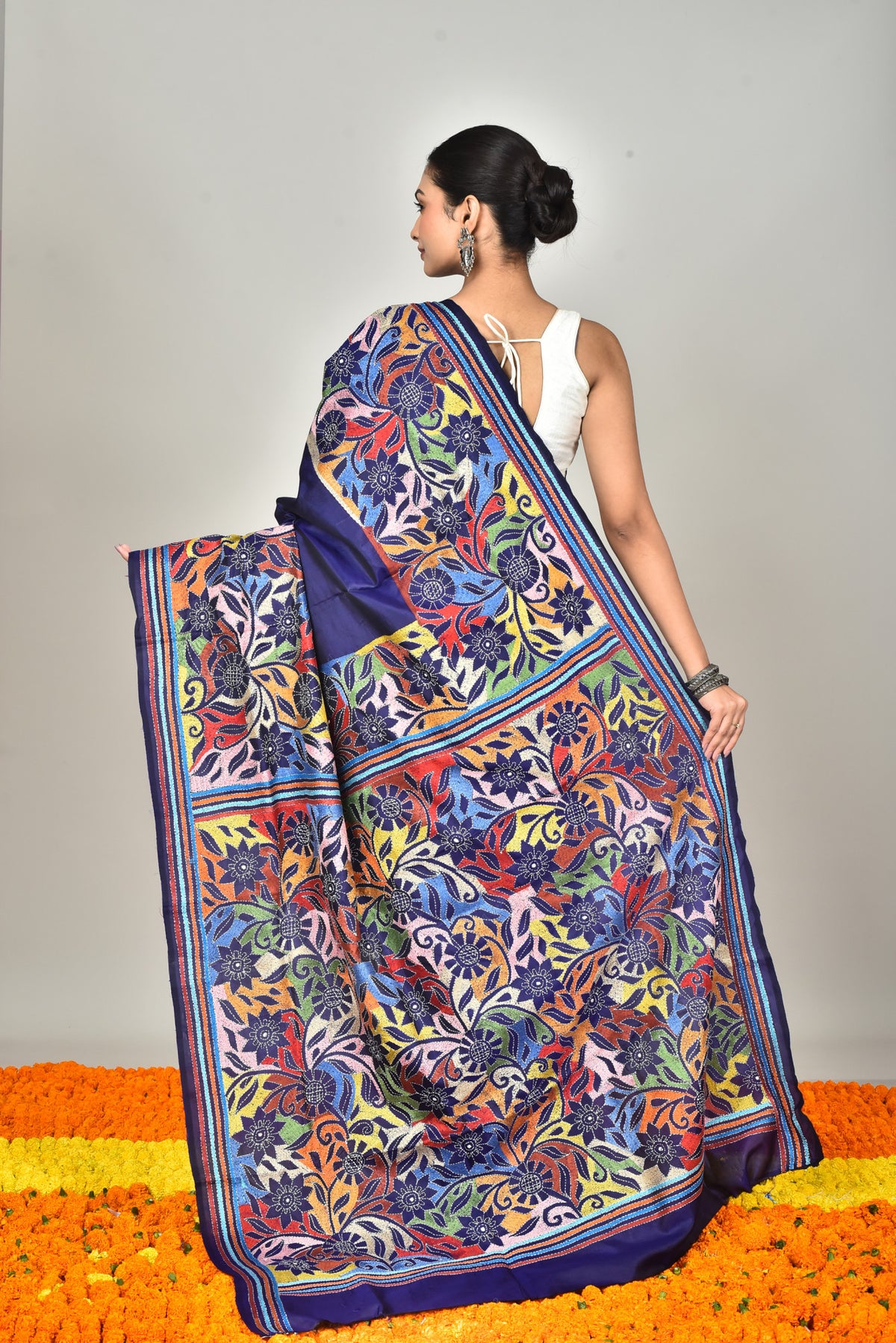 BANGALORE SILK KANTHA SAREE