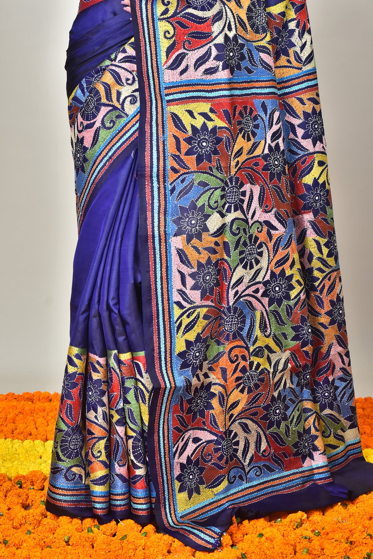 BANGALORE SILK KANTHA SAREE