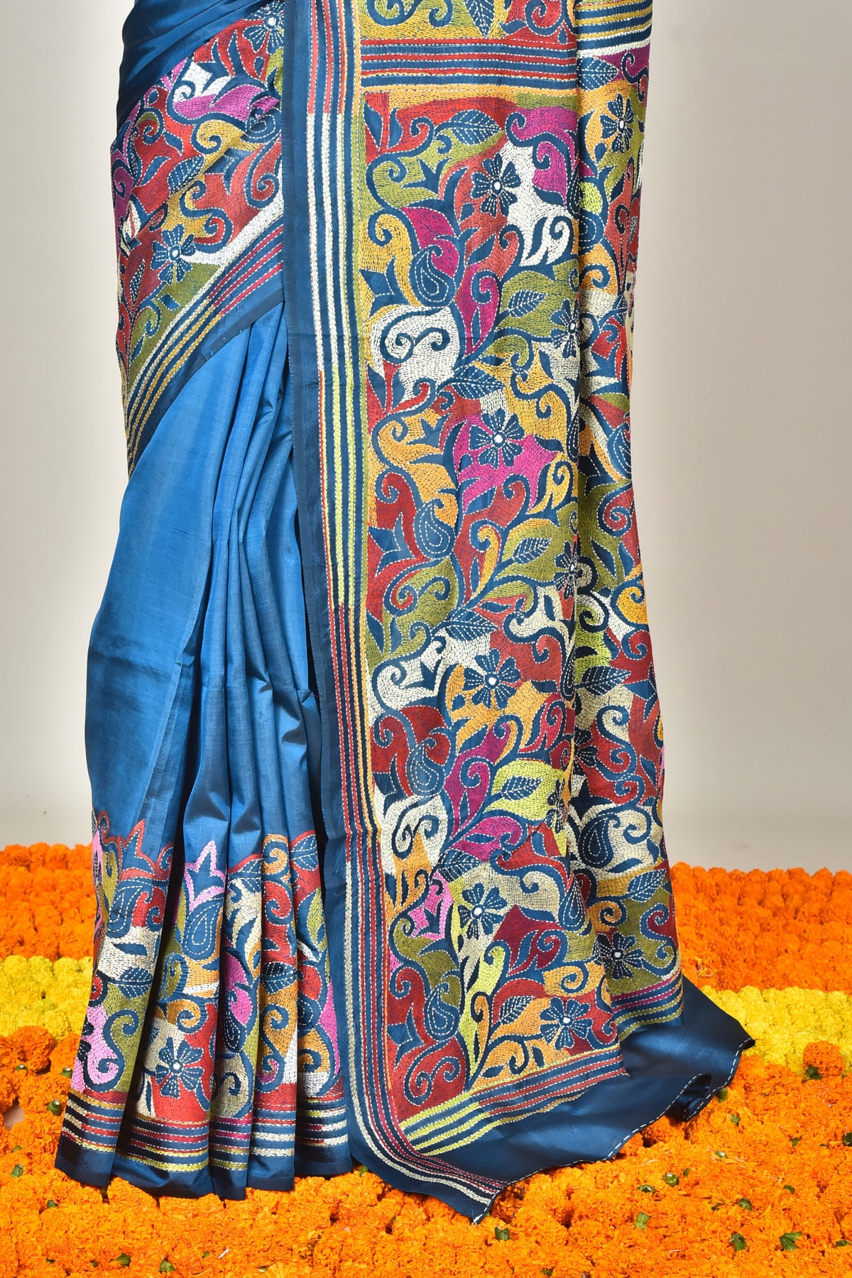 BANGALORE SILK KANTHA SAREE