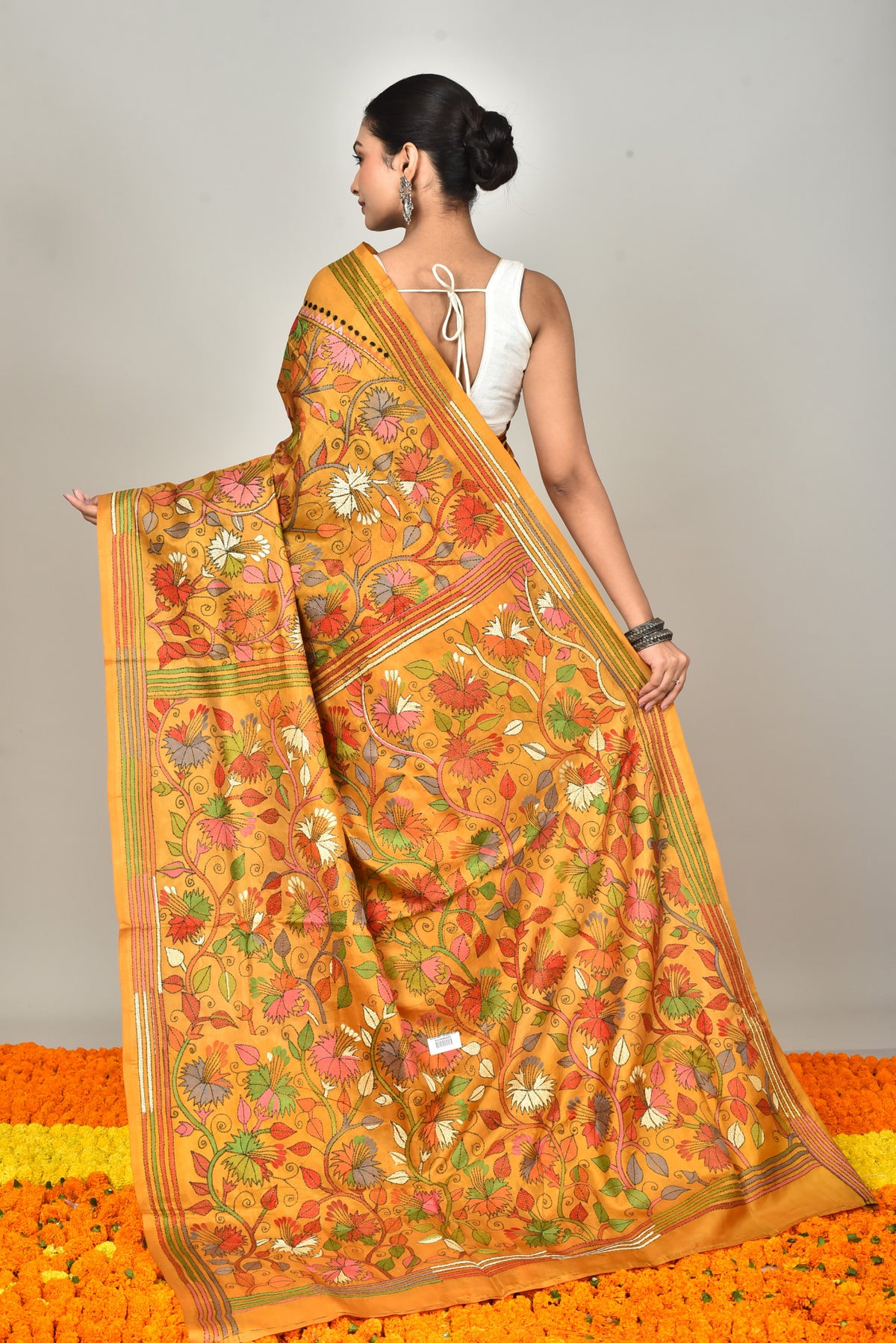BANGALORE SILK KANTHA SAREE