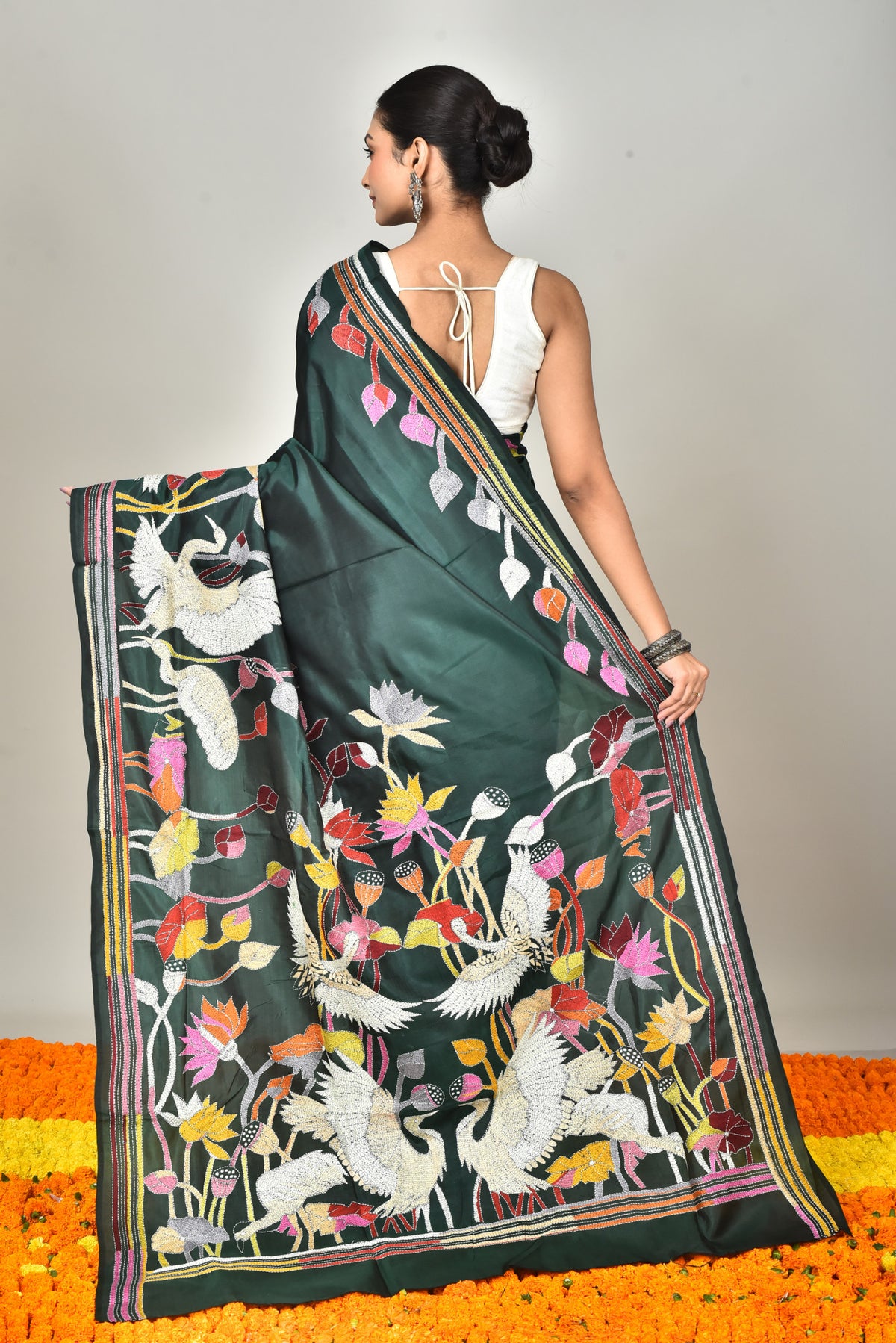 BANGALORE SILK KANTHA SAREE