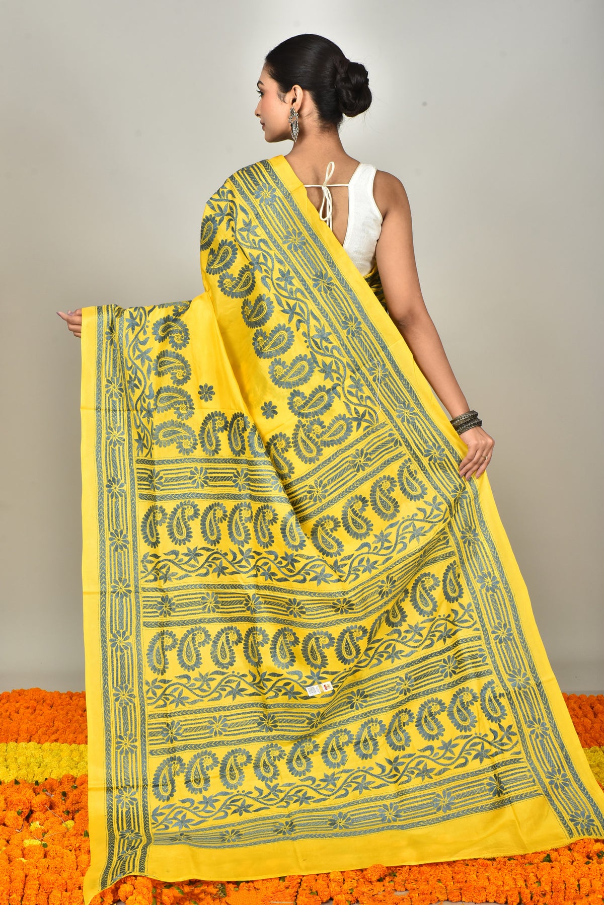 BANGALORE SILK KANTHA SAREE