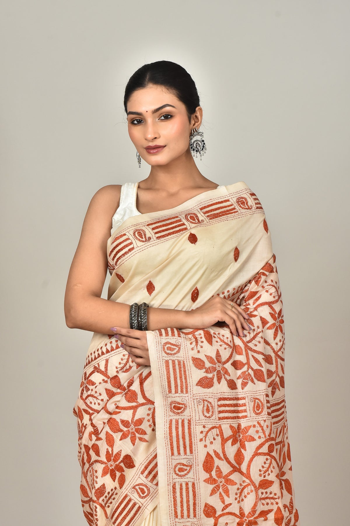 BANGALORE SILK KANTHA SAREE