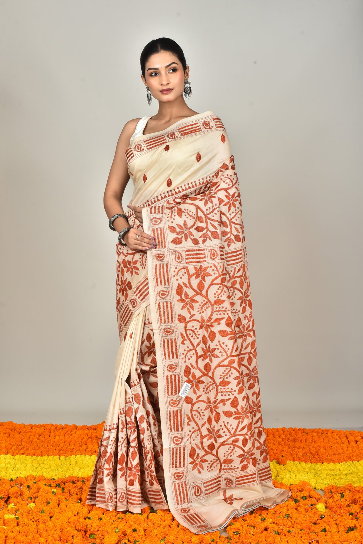 BANGALORE SILK KANTHA SAREE