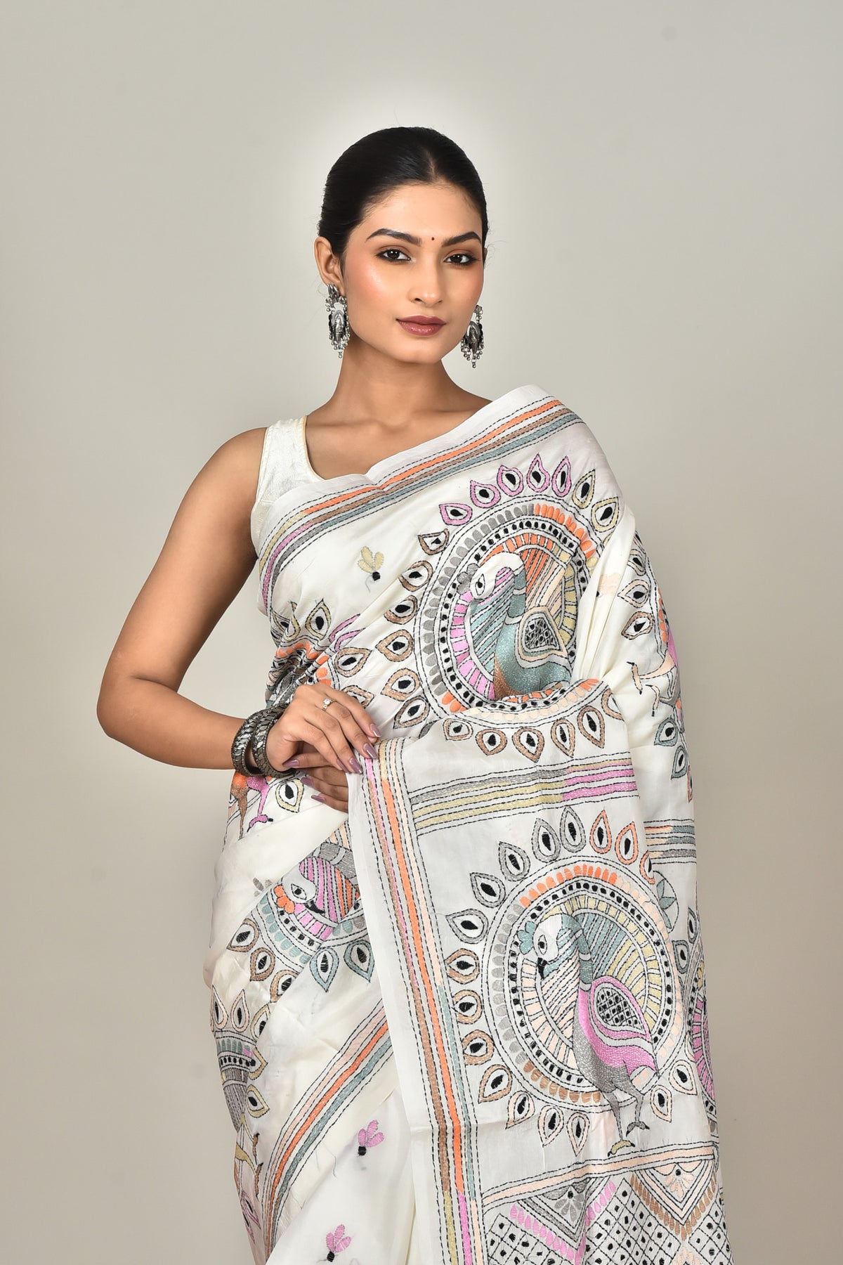 BANGALORE SILK KANTHA SAREE