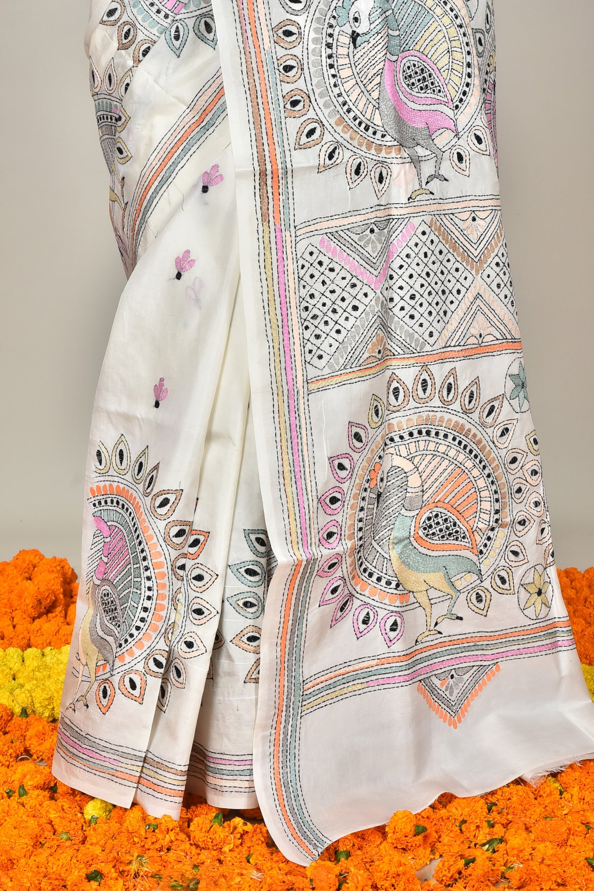 BANGALORE SILK KANTHA SAREE