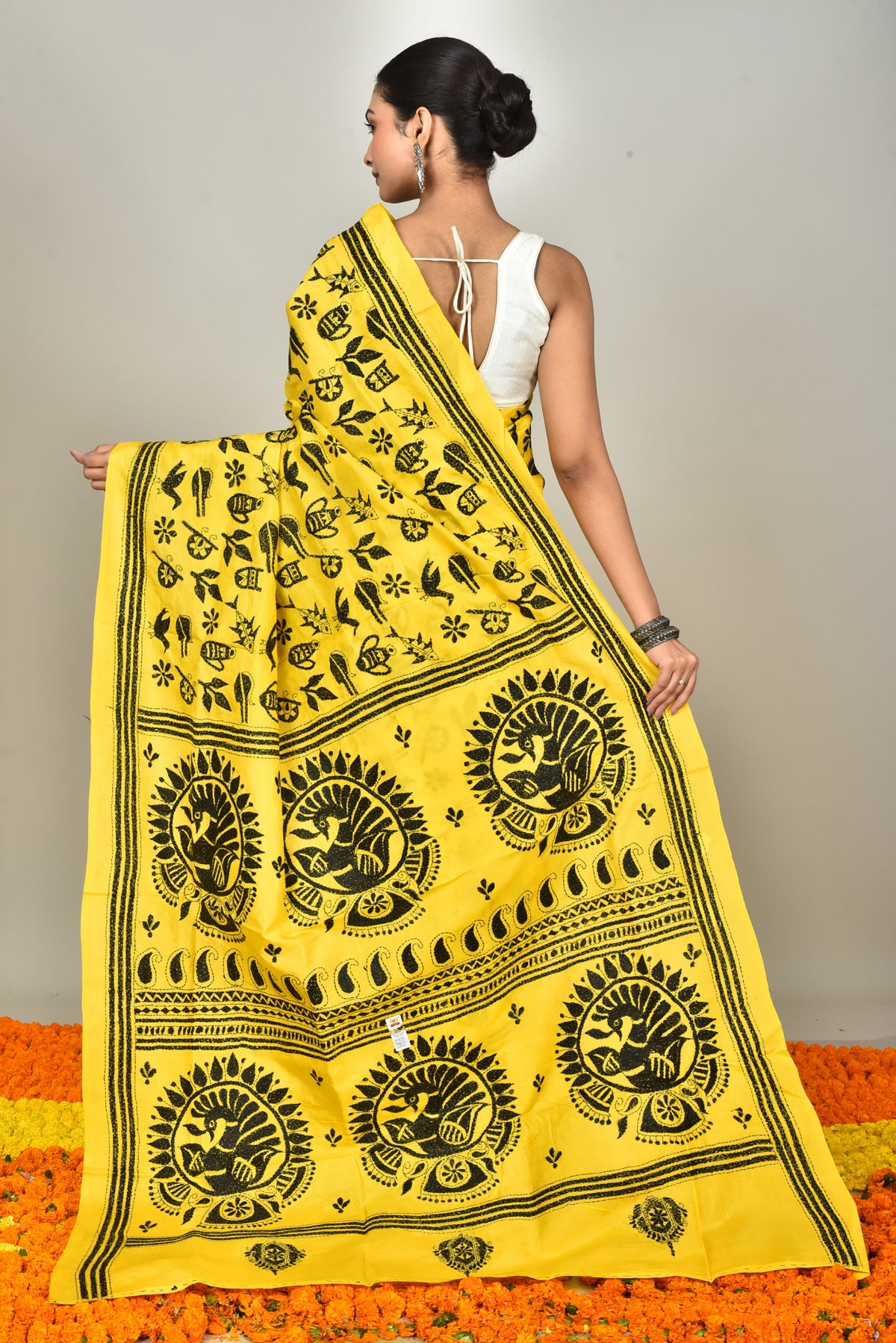 BANGALORE SILK KANTHA SAREE