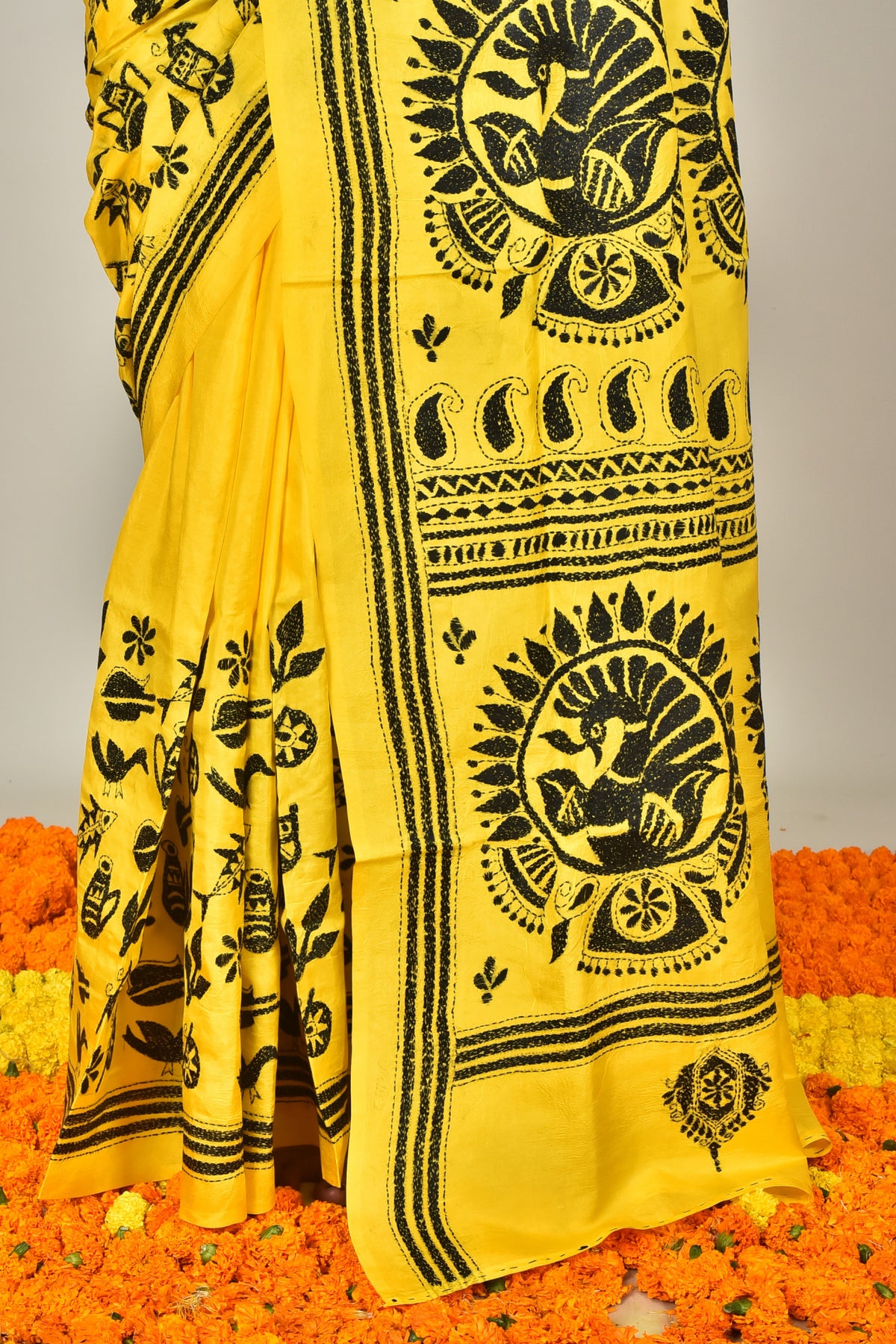 BANGALORE SILK KANTHA SAREE