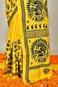 BANGALORE SILK KANTHA SAREE