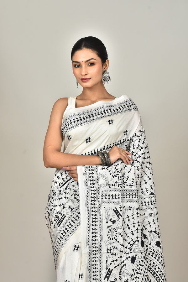 BANGALORE SILK KANTHA SAREE