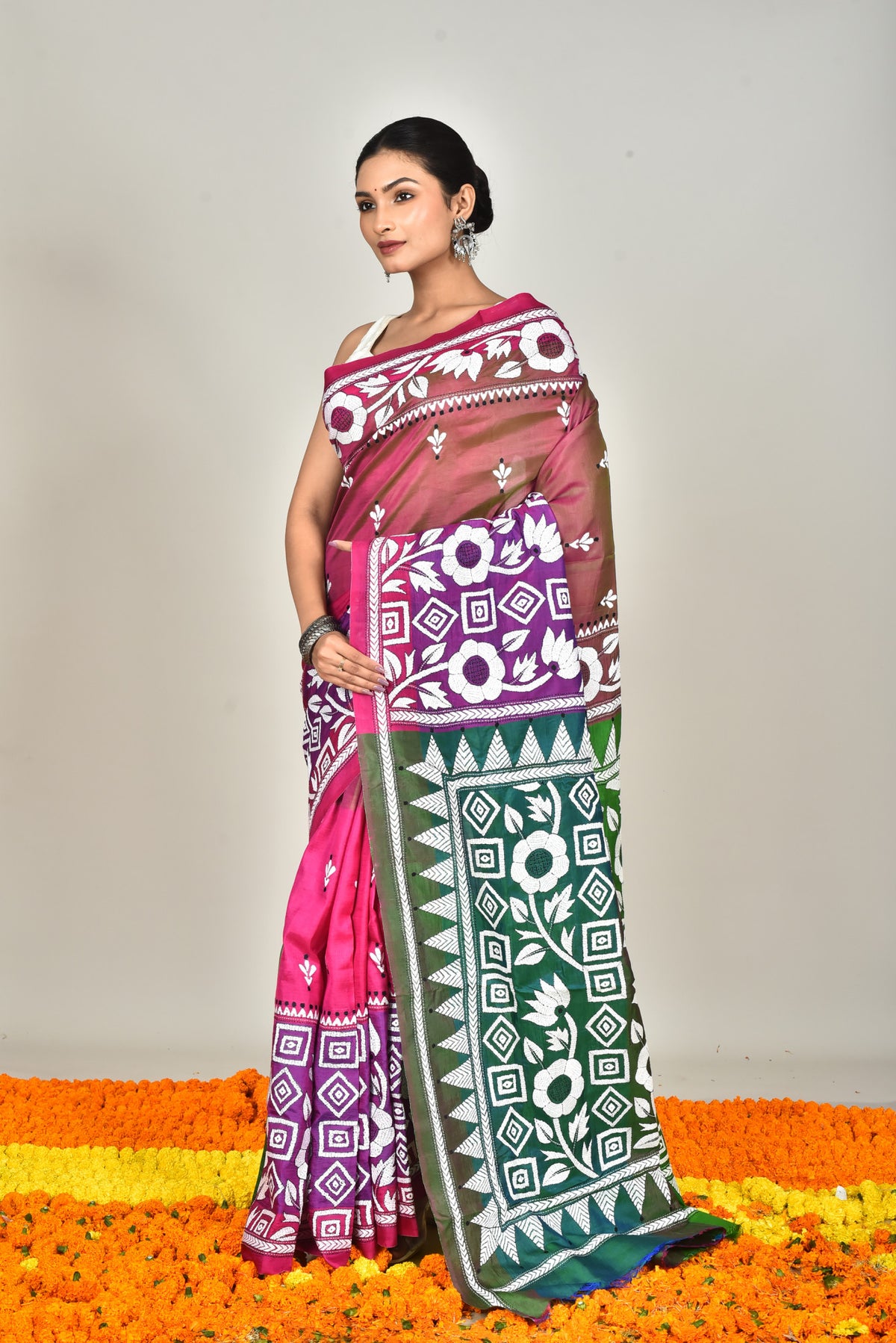 GACHI SILK DIY KANTHA SAREE