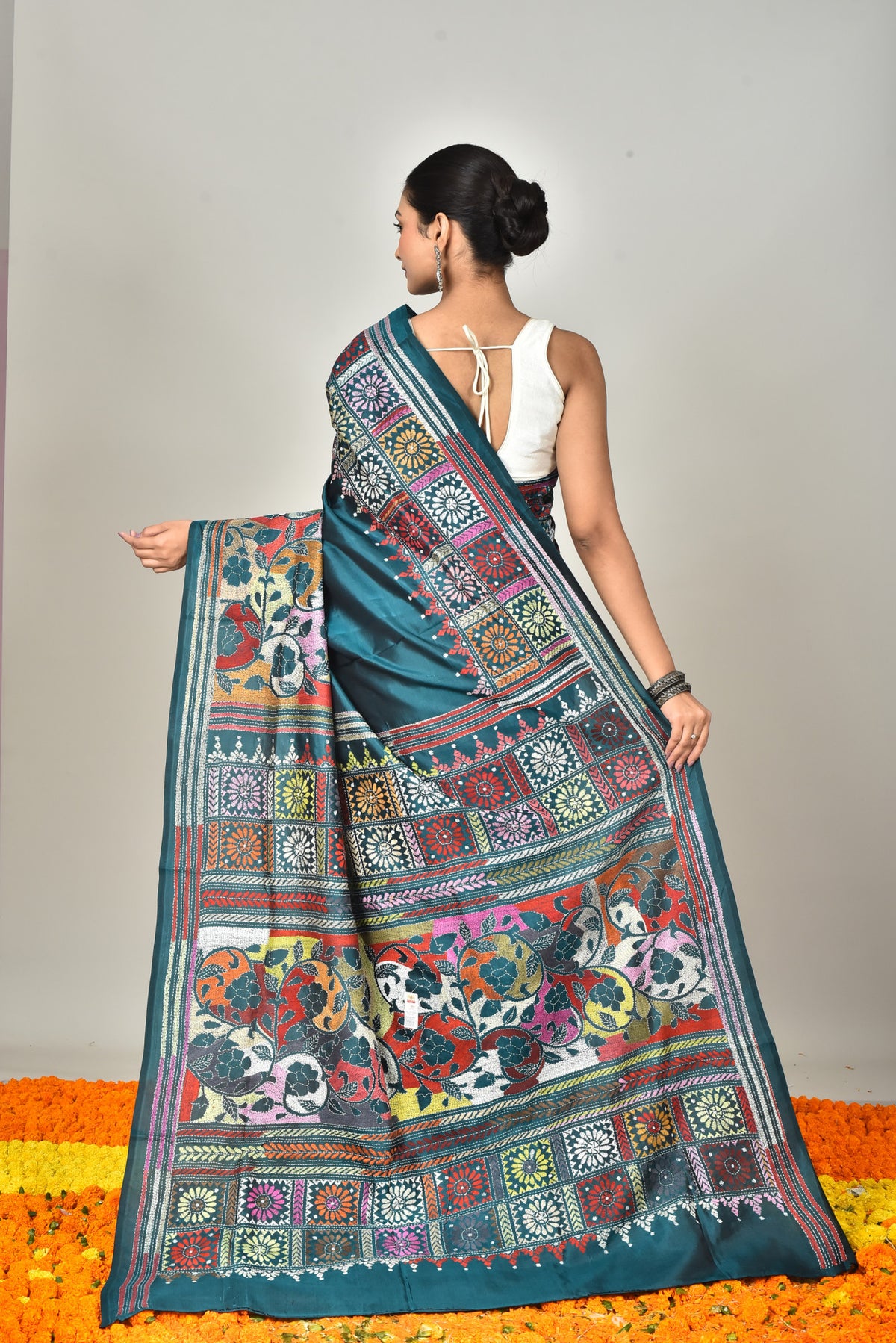 BANGALORE SILK KANTHA SAREE