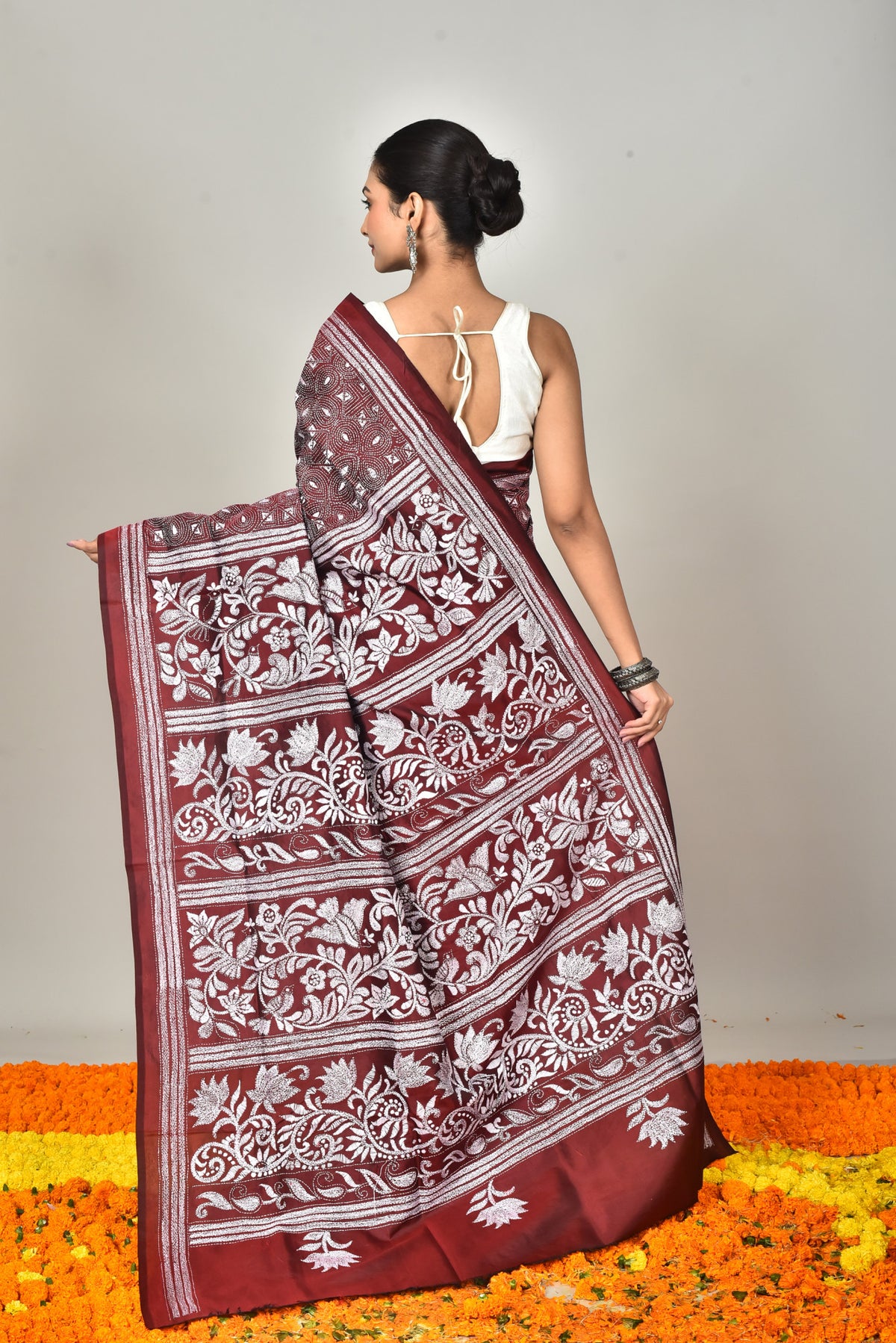 BANGALORE SILK KANTHA SAREE