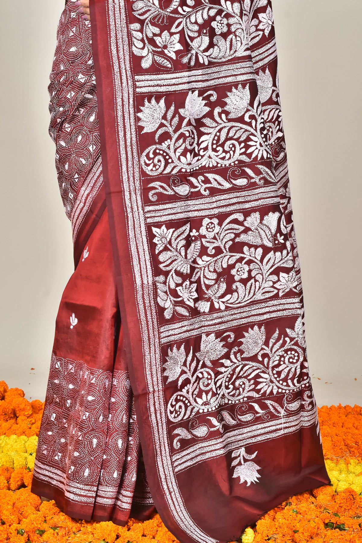 BANGALORE SILK KANTHA SAREE