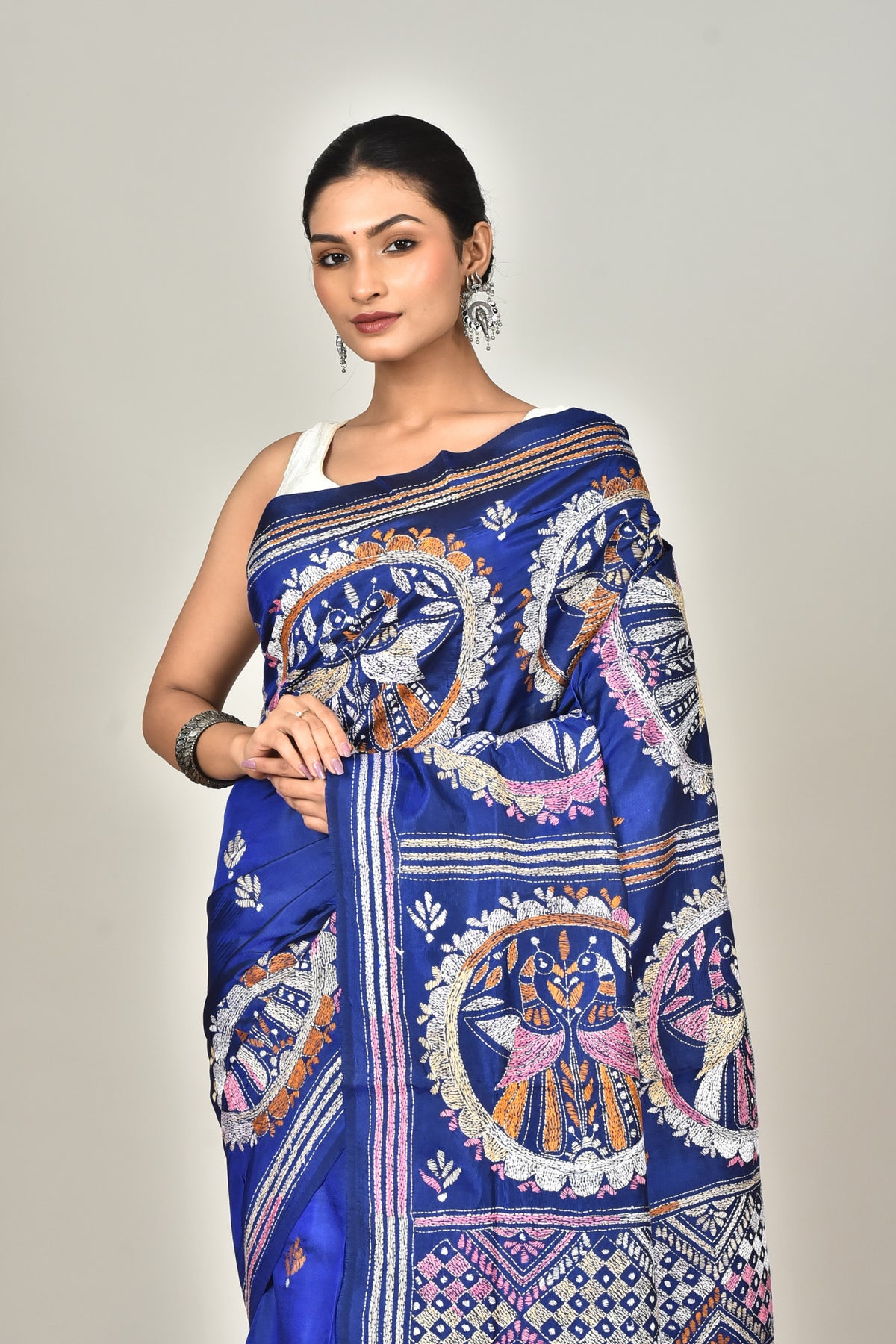 BANGALORE SILK KANTHA SAREE