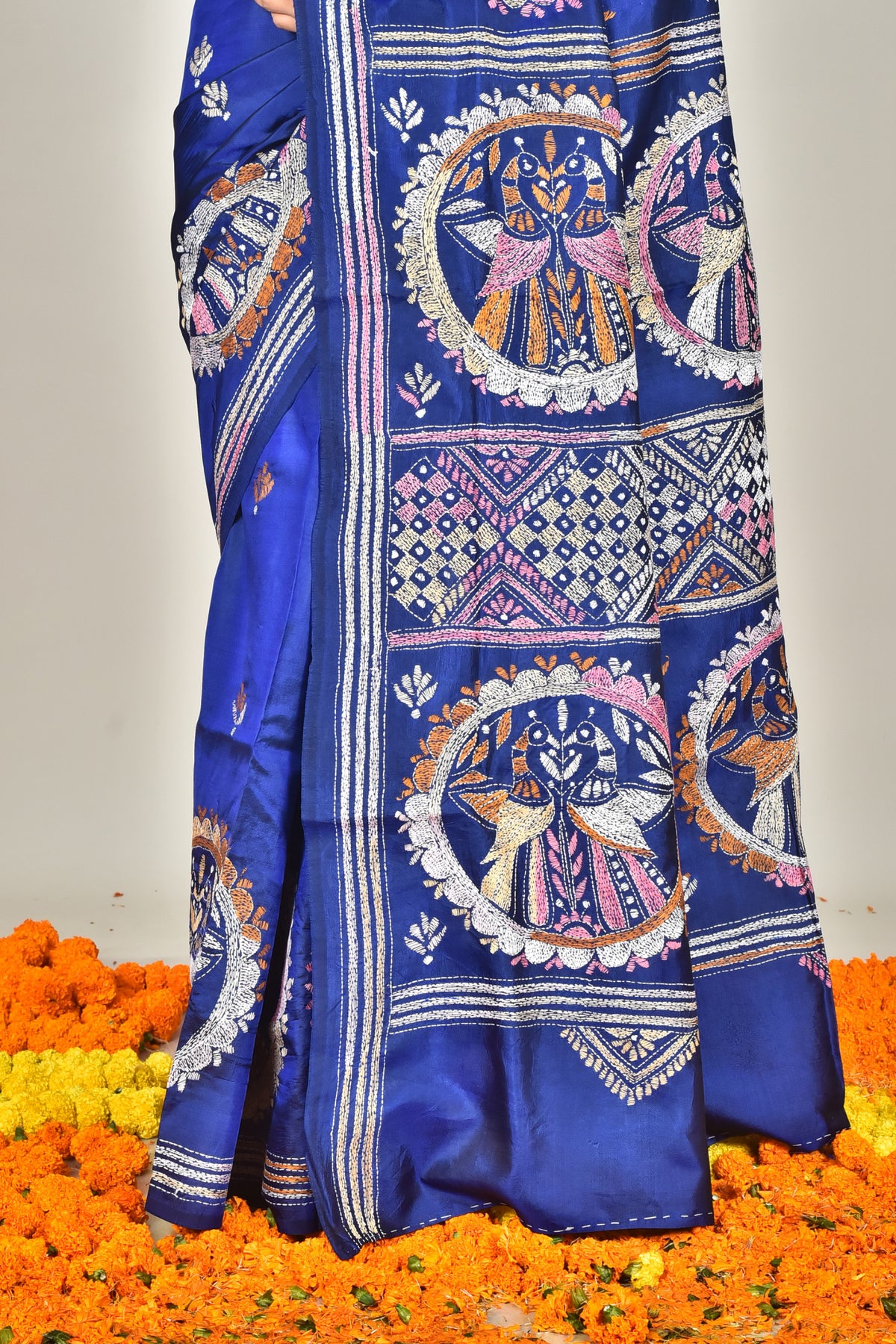 BANGALORE SILK KANTHA SAREE