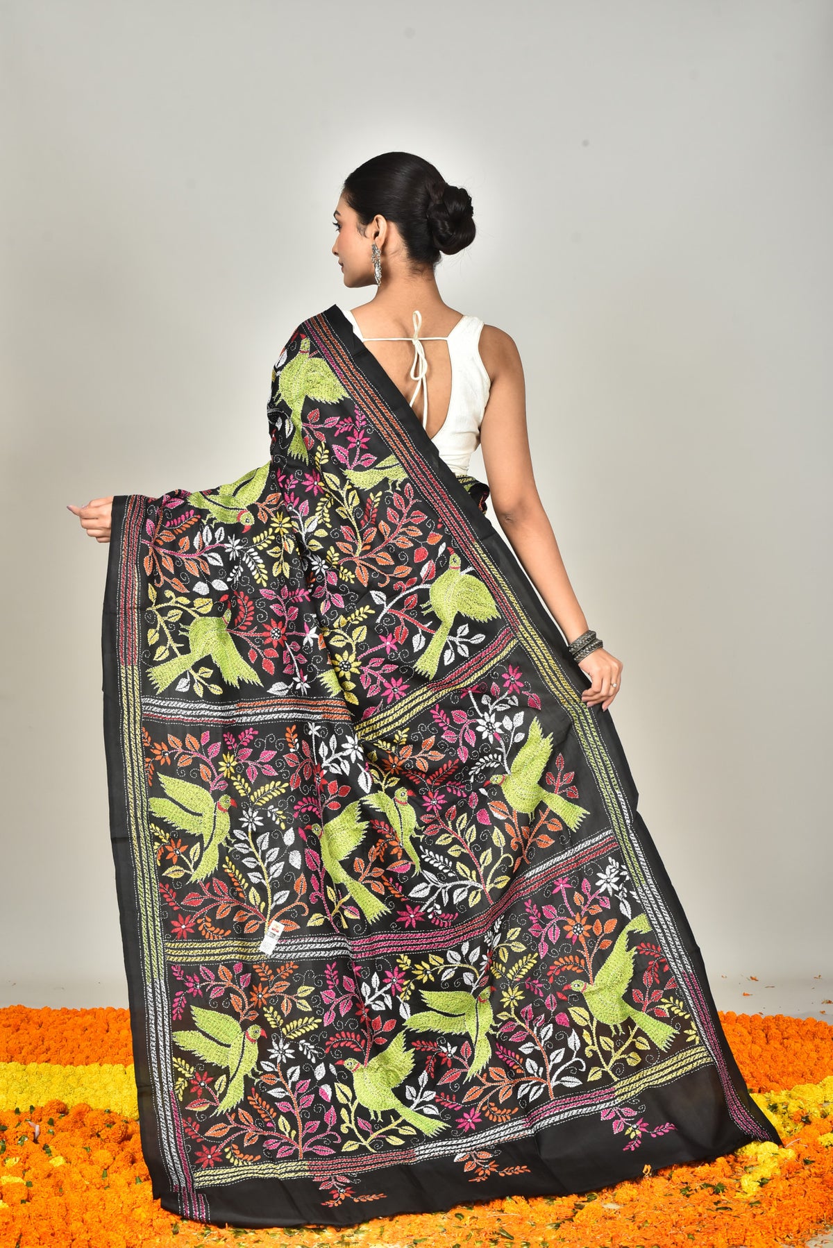 BANGALORE SILK KANTHA SAREE