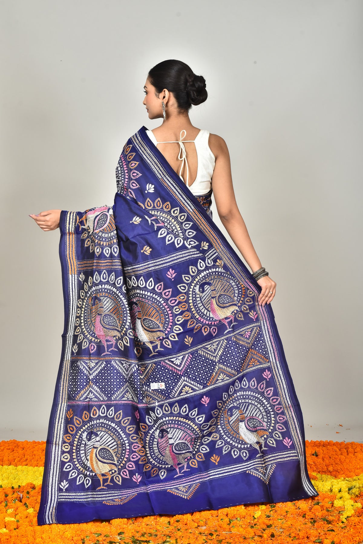 BANGALORE SILK KANTHA SAREE