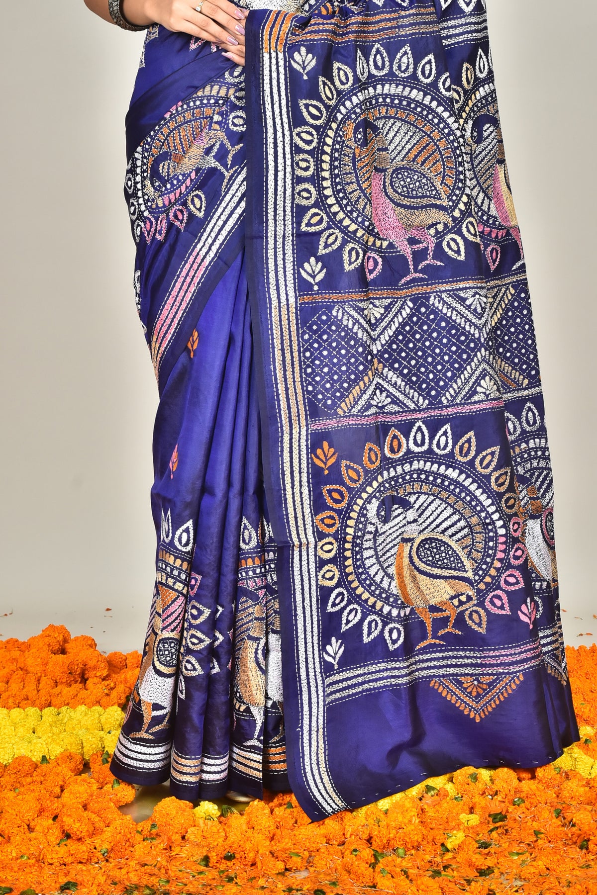 BANGALORE SILK KANTHA SAREE