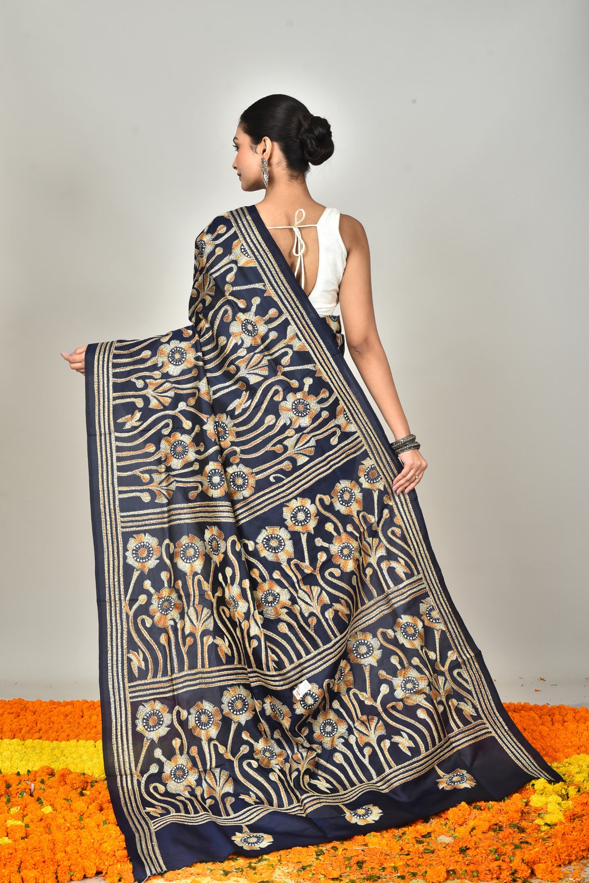 BANGALORE SILK KANTHA SAREE