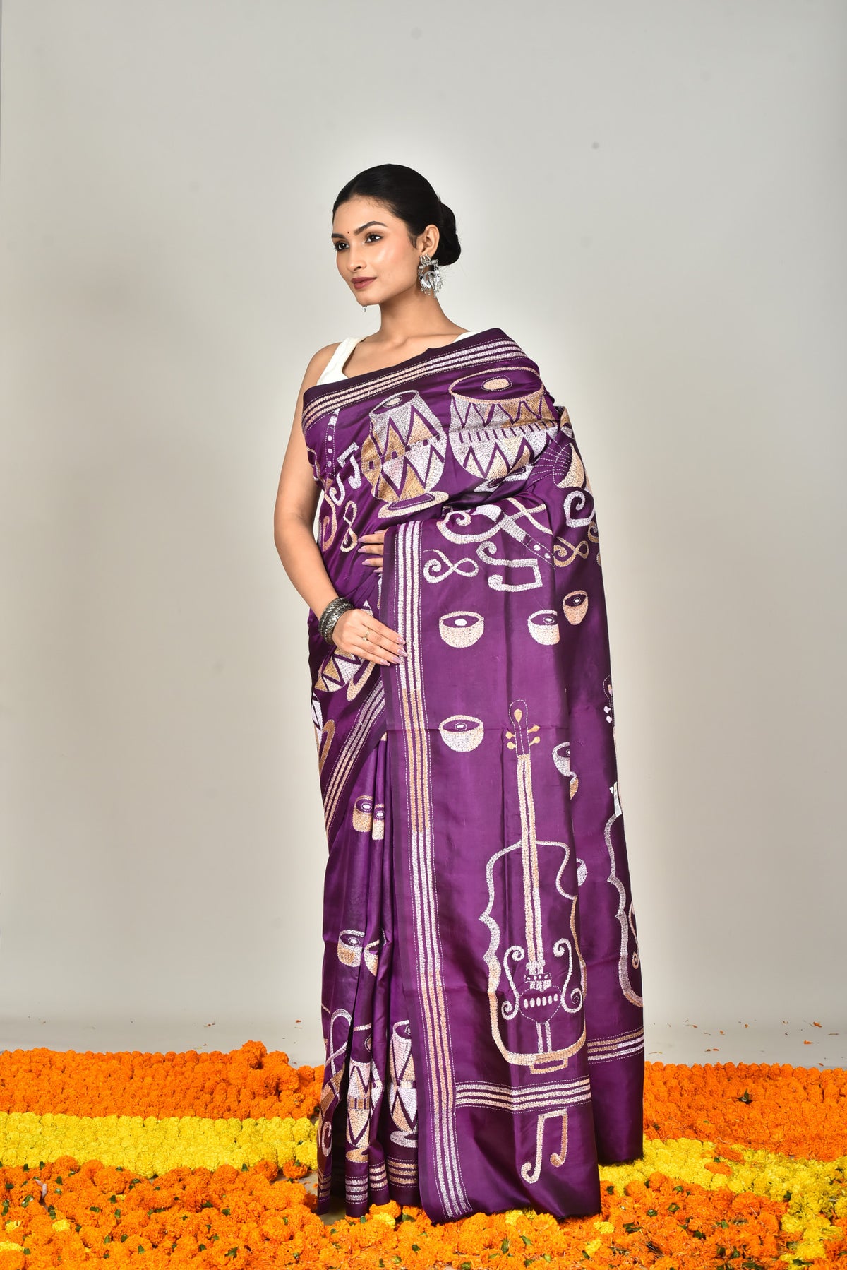 BANGALORE SILK KANTHA SAREE