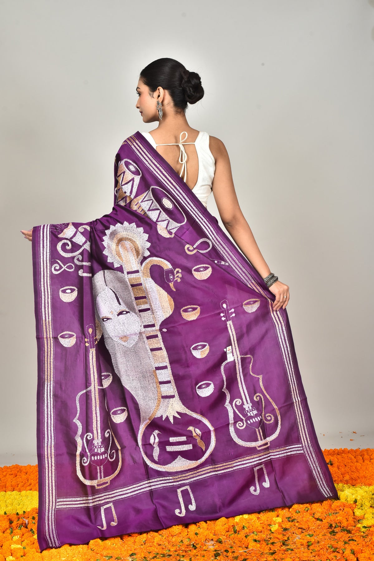 BANGALORE SILK KANTHA SAREE