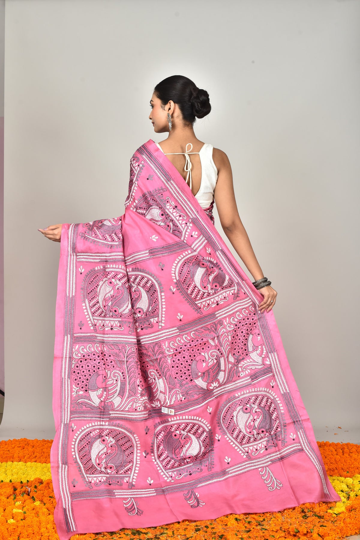 BANGALORE SILK KANTHA SAREE