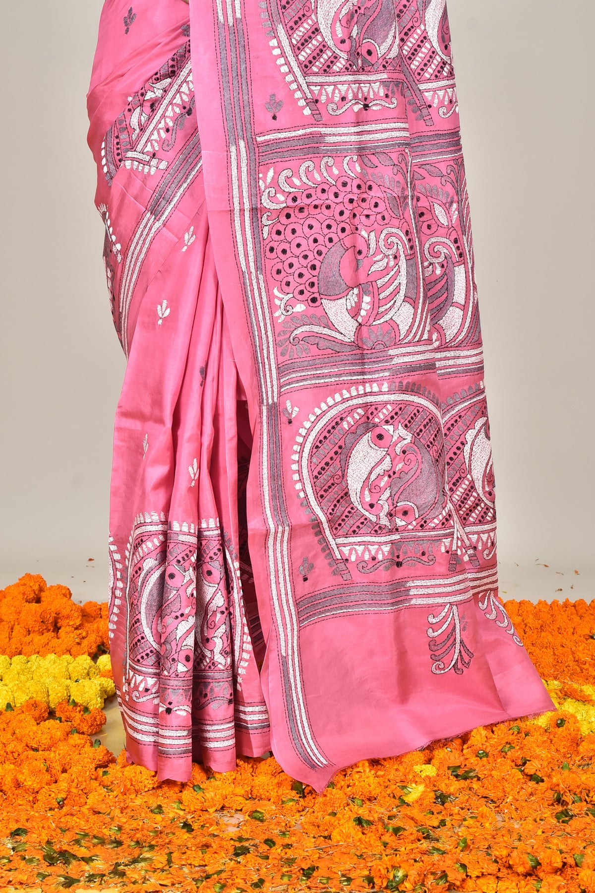 BANGALORE SILK KANTHA SAREE