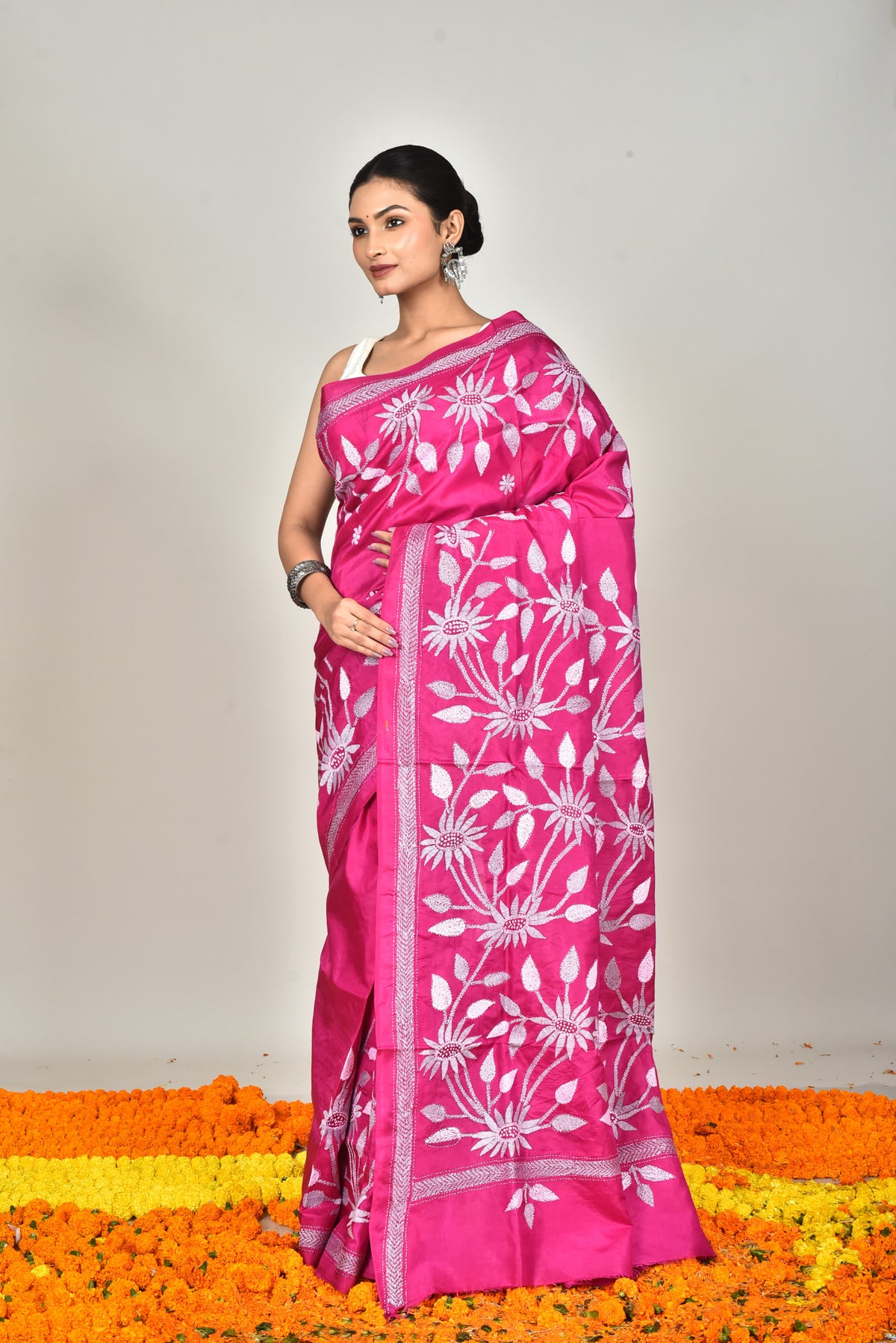 BANGALORE SILK KANTHA SAREE