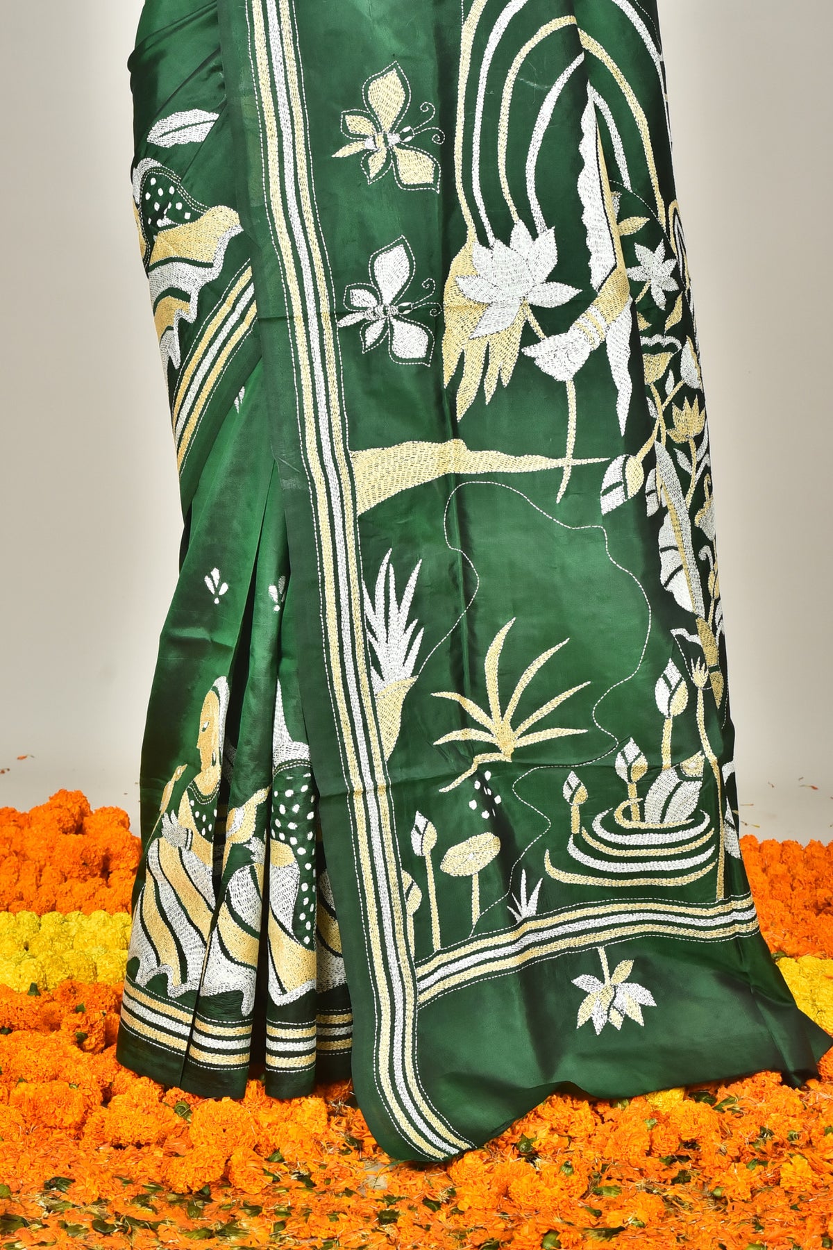BANGALORE SILK KANTHA SAREE