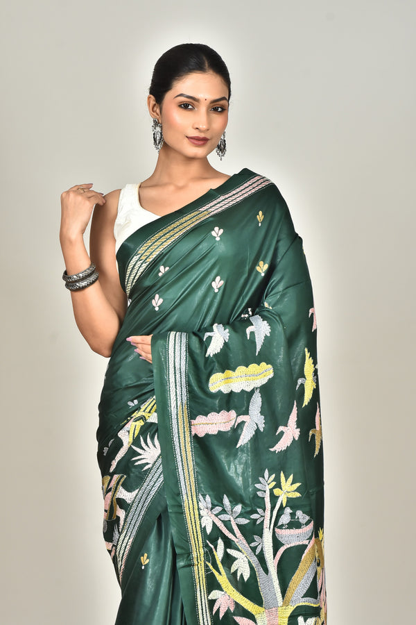 BANGALORE SILK KANTHA SAREE