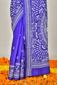 BANGALORE SILK KANTHA SAREE