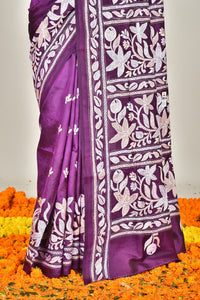 BANGALORE SILK KANTHA SAREE