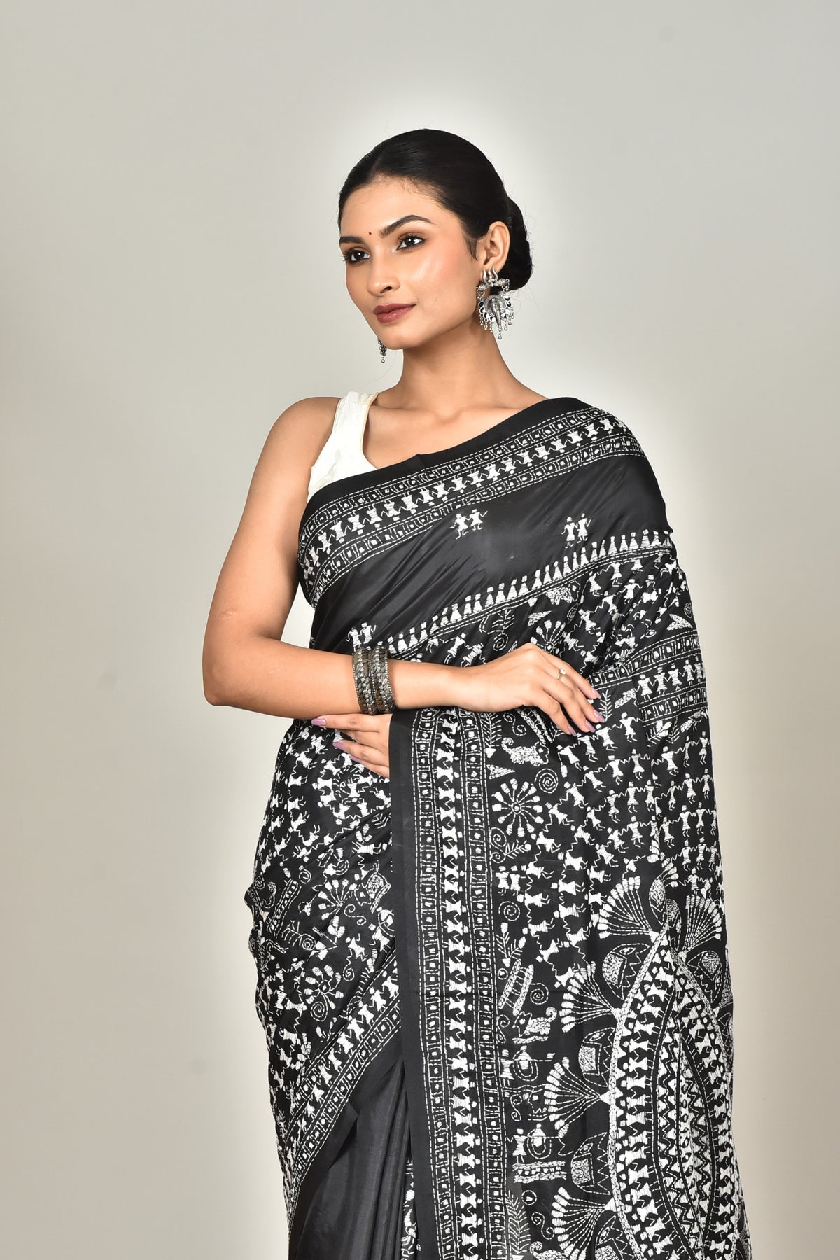 BANGALORE SILK KANTHA SAREE