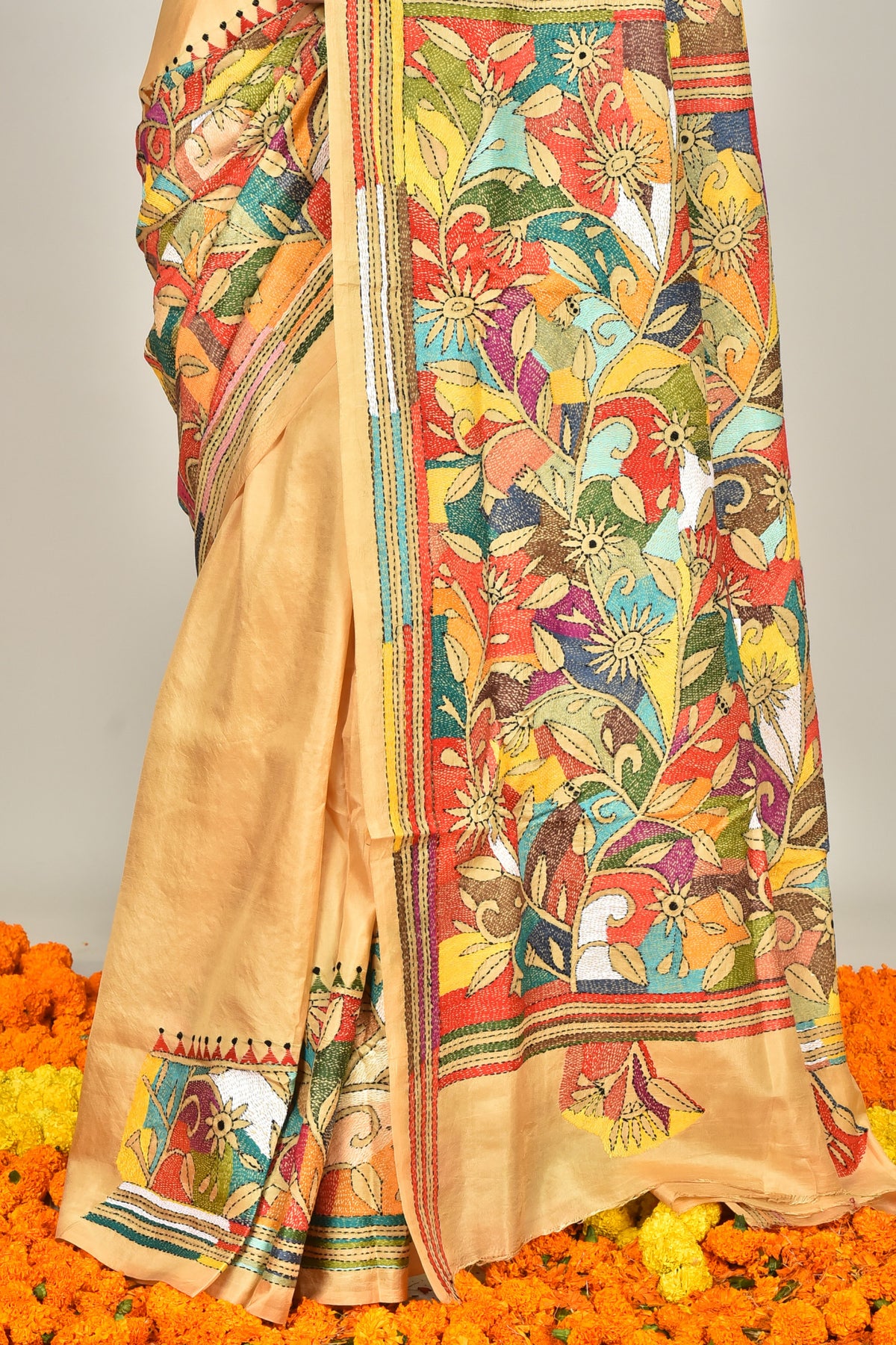 BANGALORE SILK KANTHA SAREE