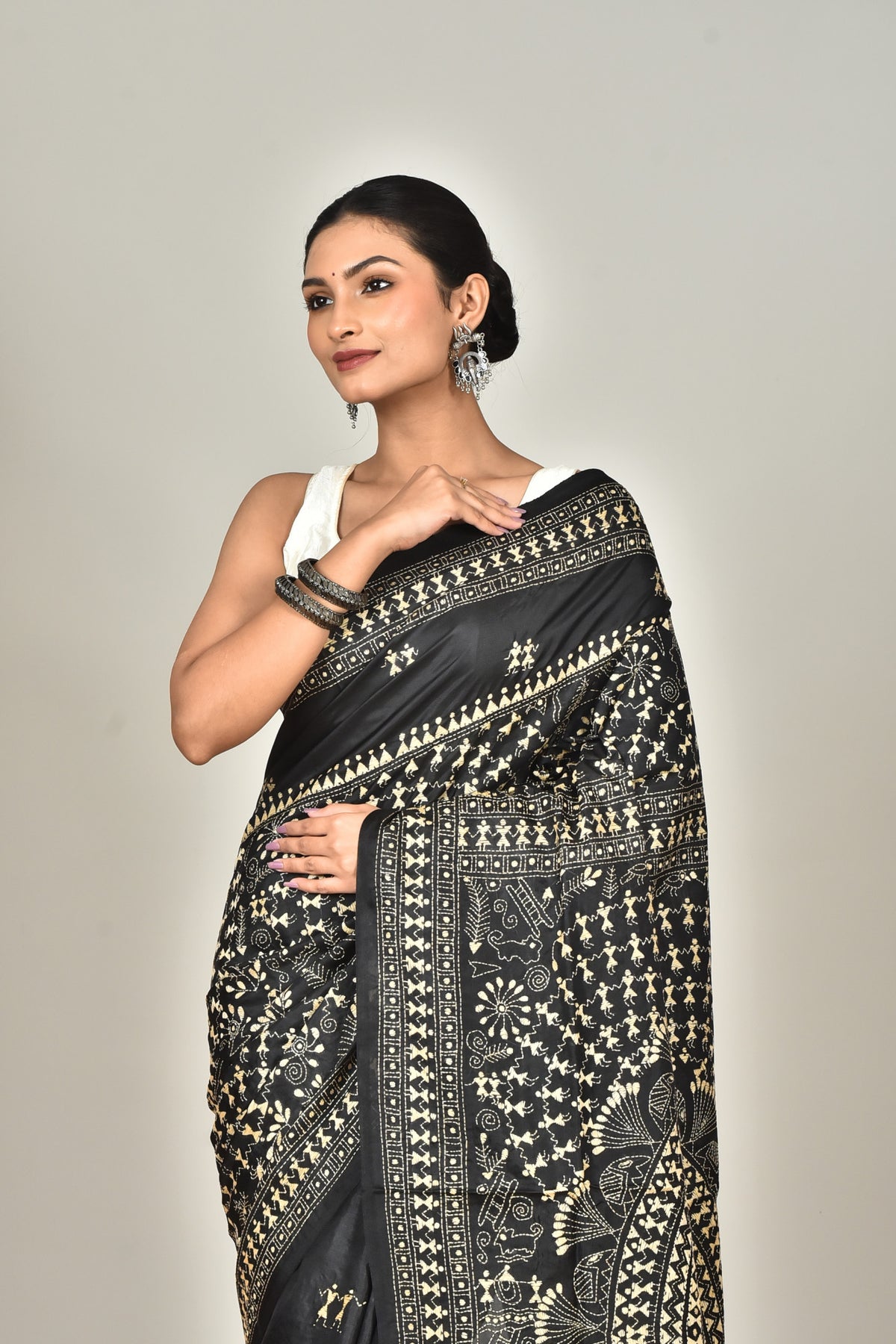 BANGALORE SILK KANTHA SAREE