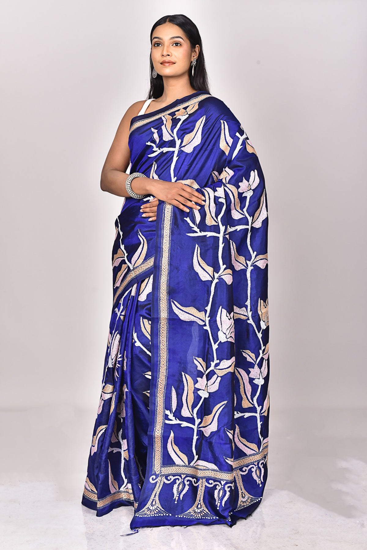 BANGALORE SILK KANTHA SAREE