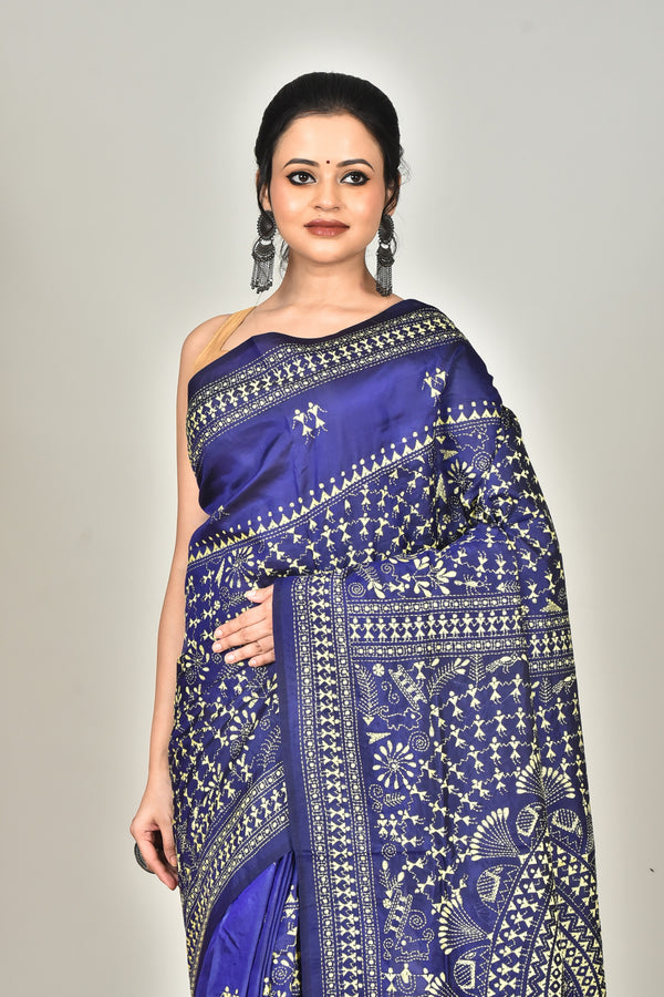BANGALORE SILK KANTHA SAREE