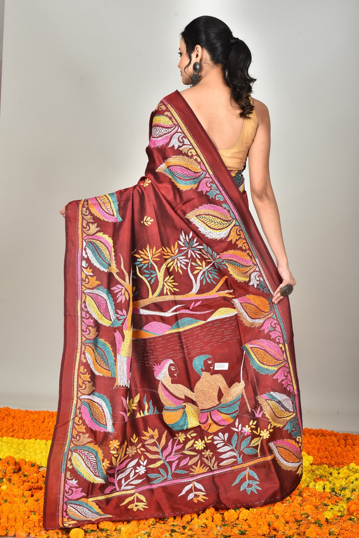 BANGALORE SILK KANTHA SAREE