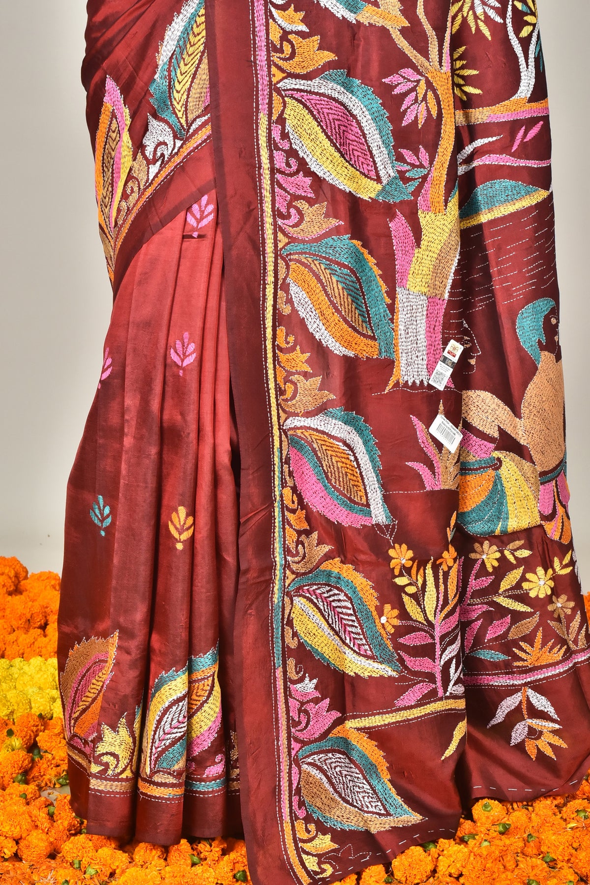 BANGALORE SILK KANTHA SAREE