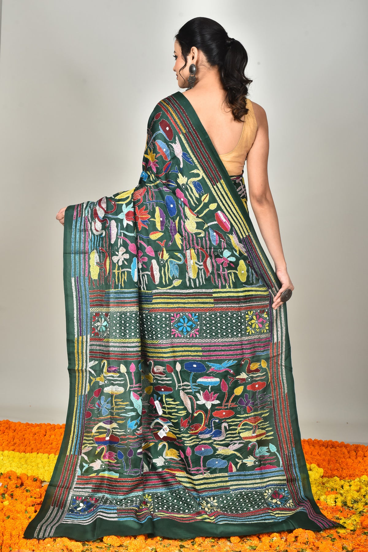 BANGALORE SILK KANTHA SAREE