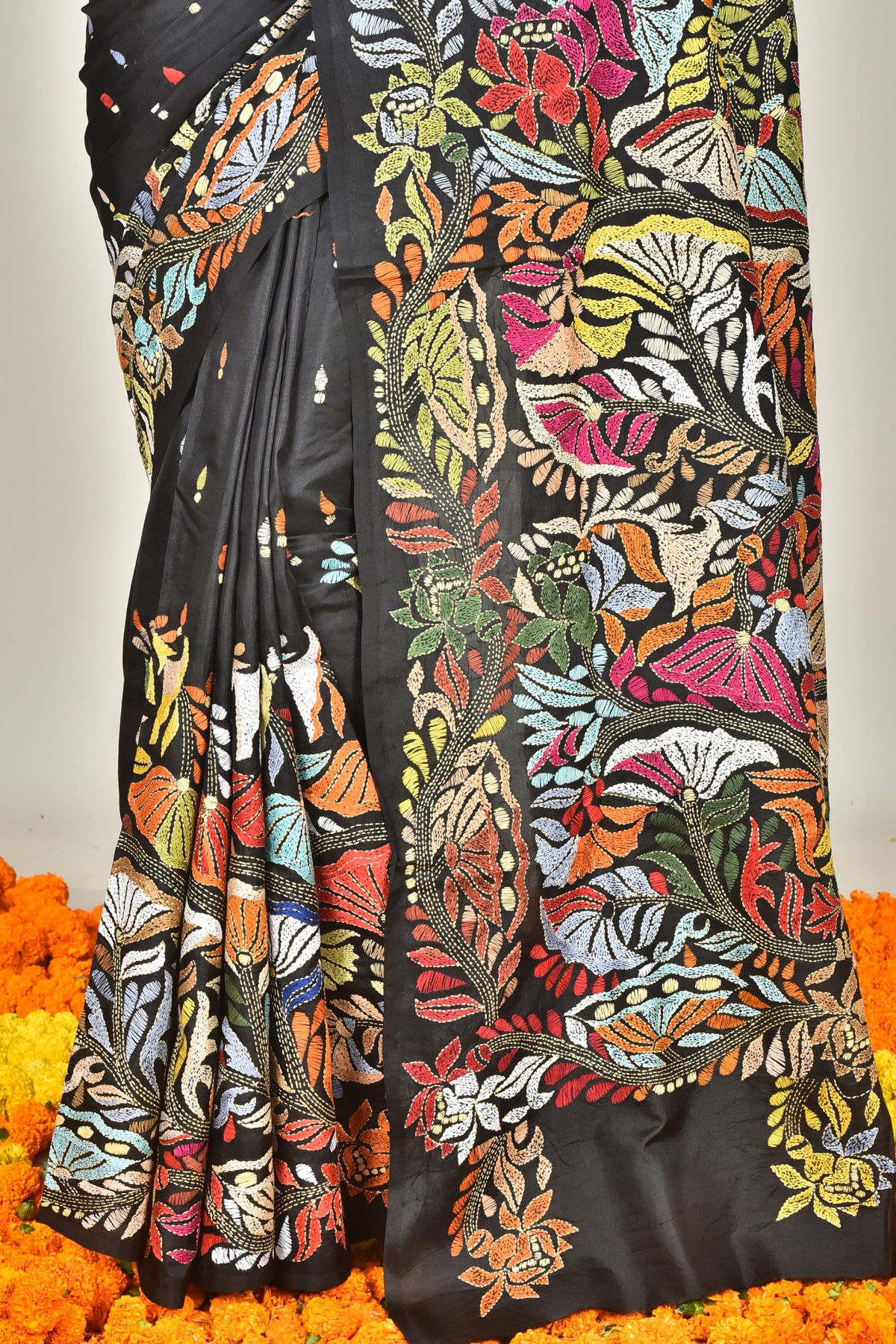 BANGALORE SILK KANTHA SAREE
