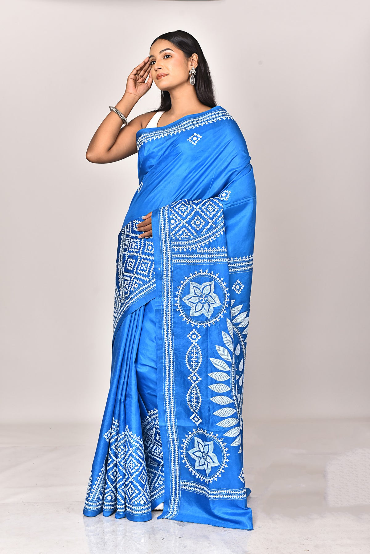 BANGALORE SILK KANTHA SAREE